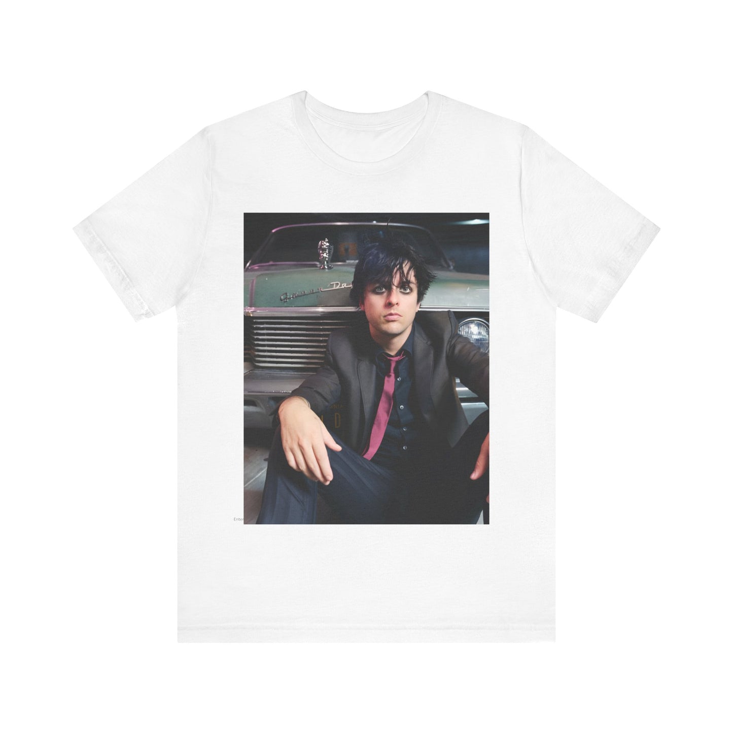 A black graphic t-shirt featuring a graphic related to Green Day's 'Boulevard of Broken Dreams' song or era.