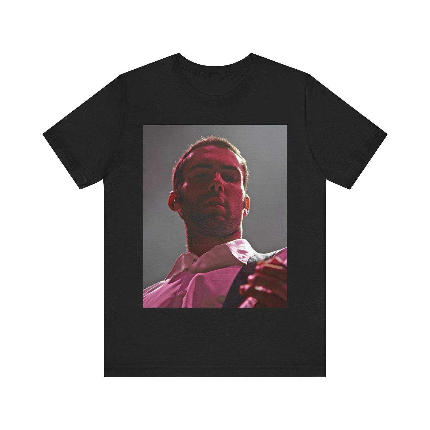A graphic design inspired by the cover art and color palette of Maroon 5's debut album, "Songs About Jane," on a t-shirt.
