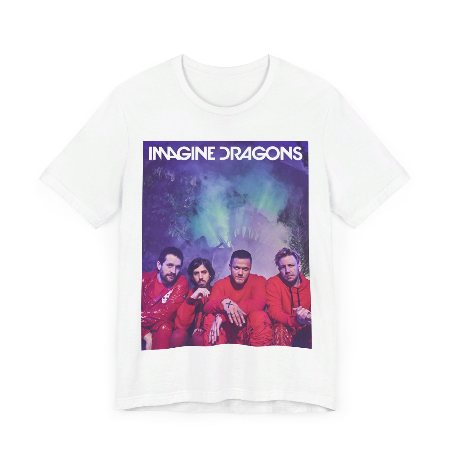 A black graphic t-shirt featuring a vintage alt rock sound graphic of Imagine Dragons.