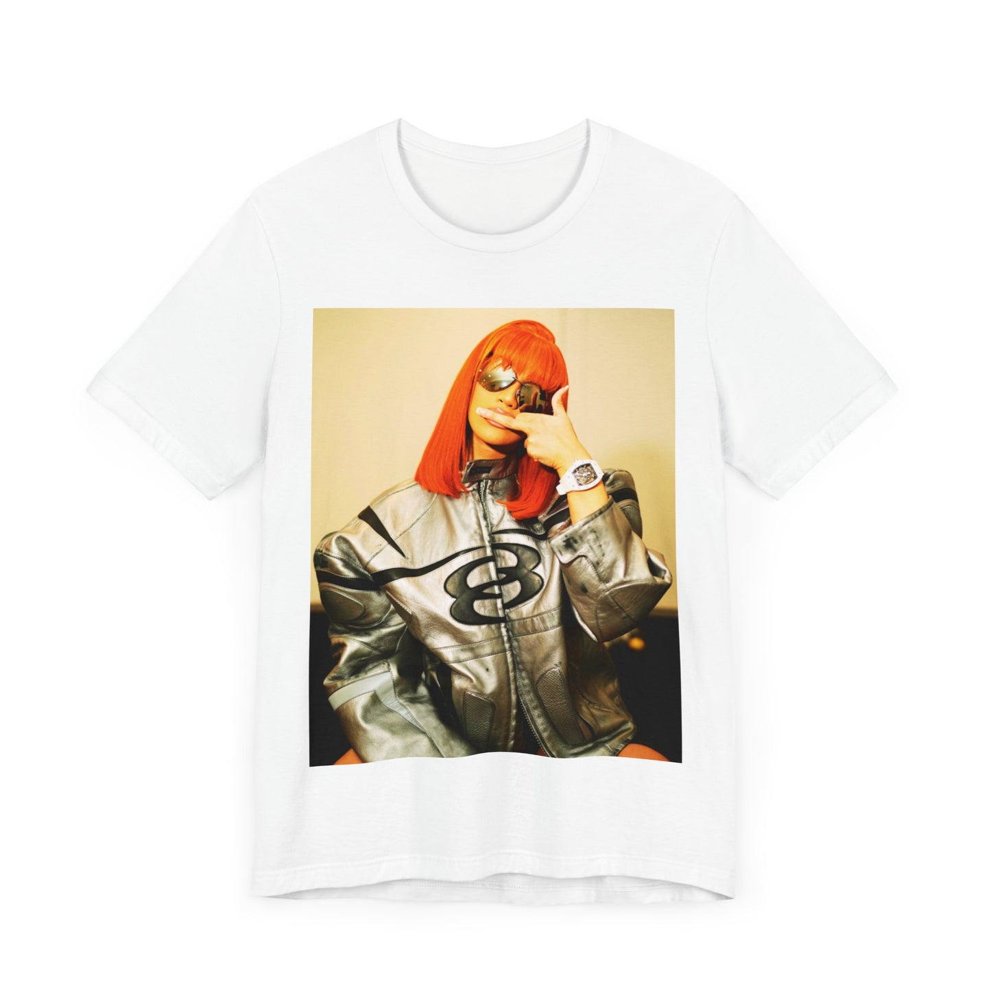 A black graphic t-shirt featuring a graphic of Cardi B in a signature pose.