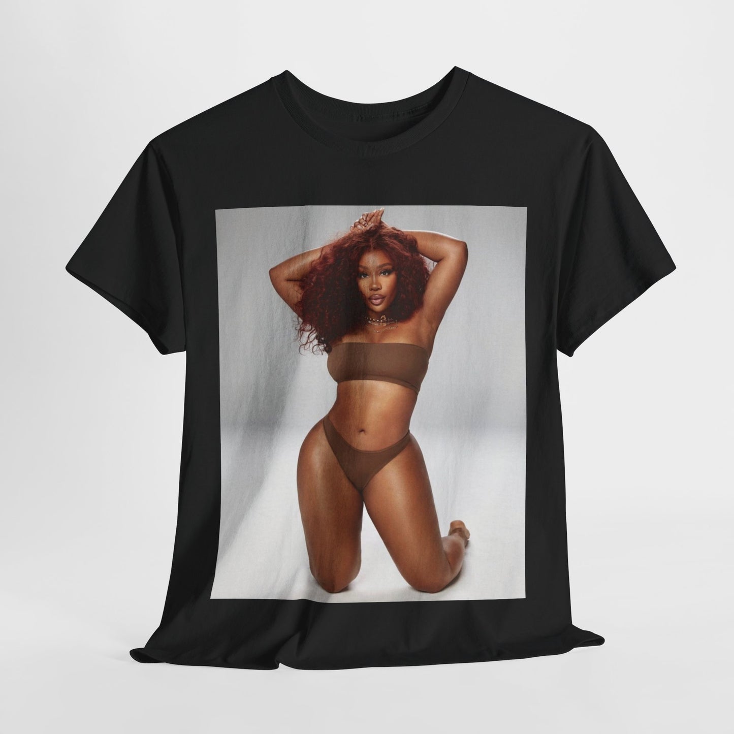 A black graphic t-shirt featuring a boxy graphic related to SZA's 'Ctrl' album era.