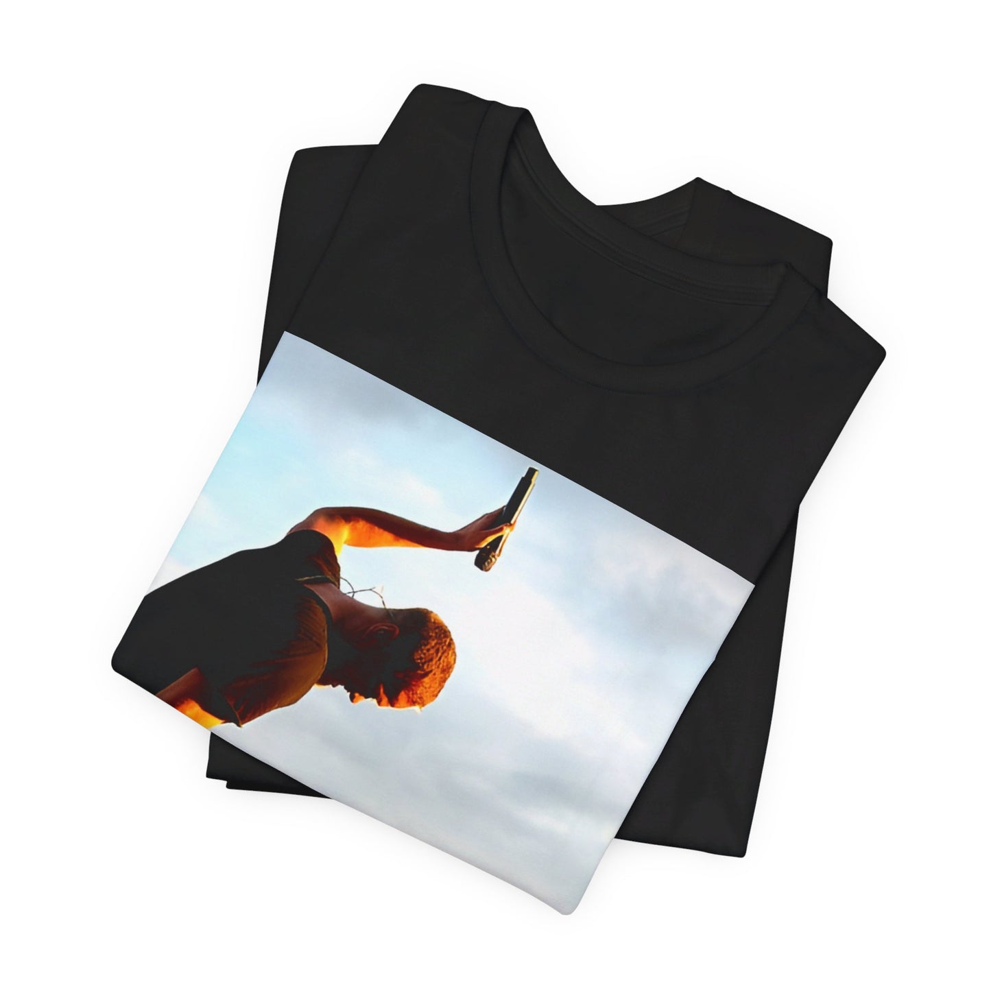 A black graphic t-shirt featuring a graphic of Dan Reynolds from Imagine Dragons performing live.