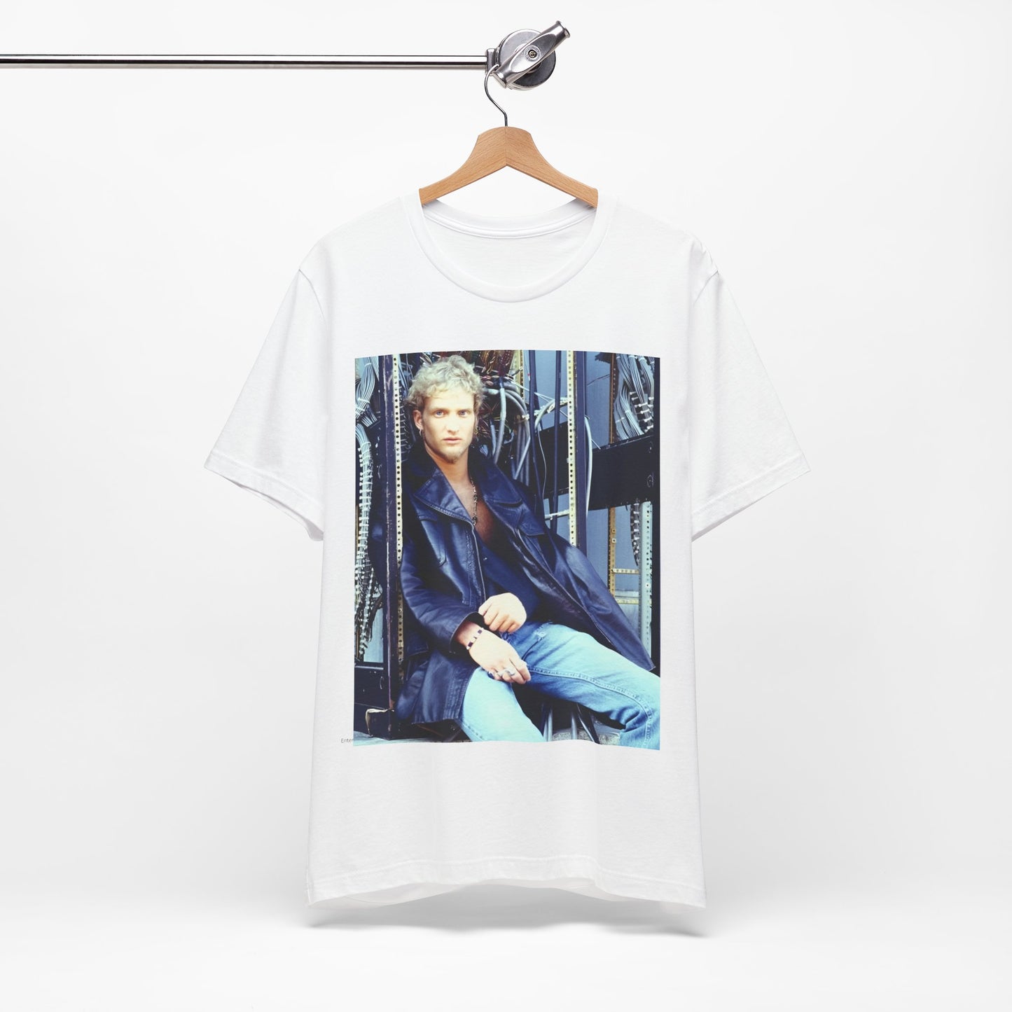 A black graphic t-shirt featuring a 90s-style graphic of Layne Staley from Alice In Chains, possibly a portrait or performance image.