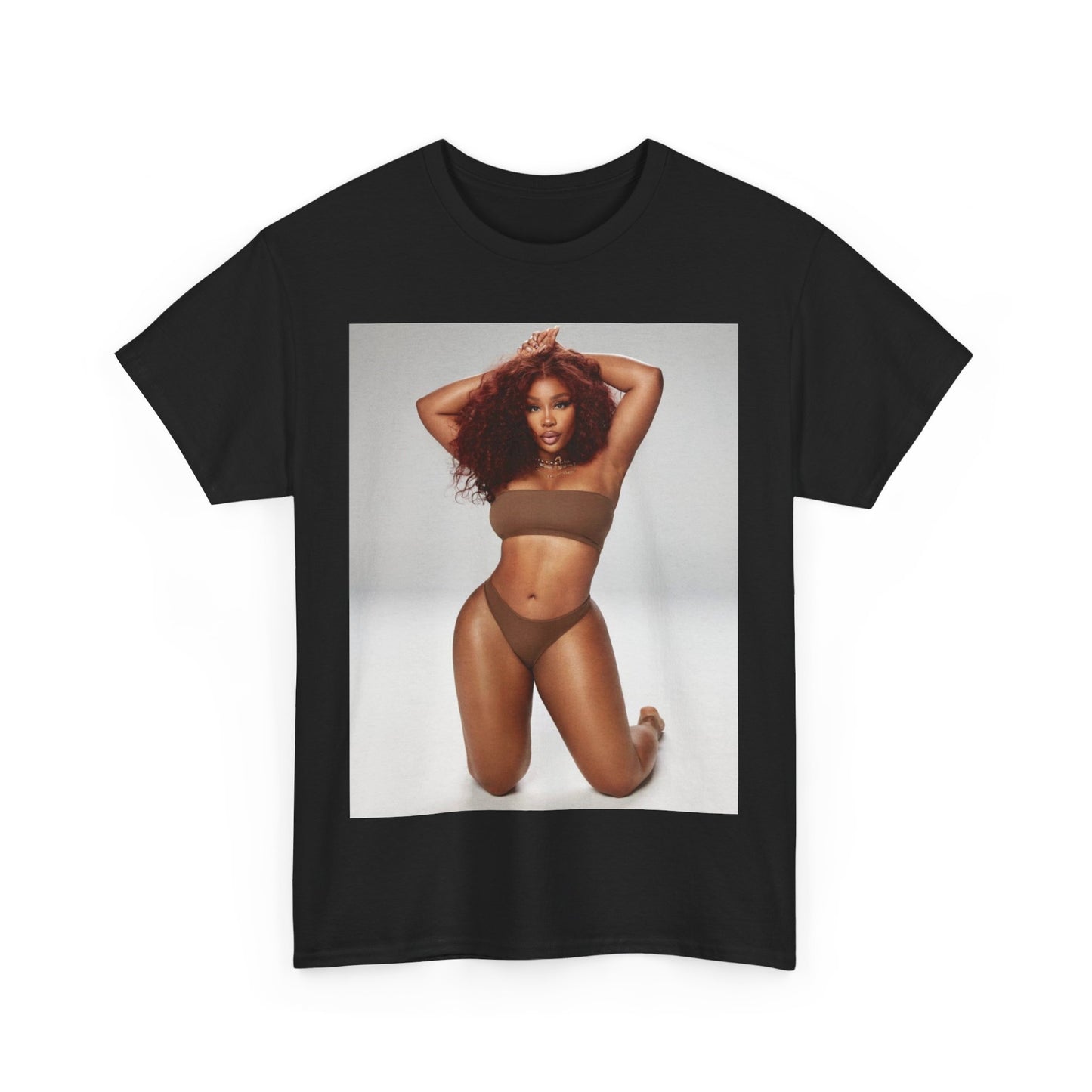 A black graphic t-shirt featuring a boxy graphic related to SZA's 'Ctrl' album era.