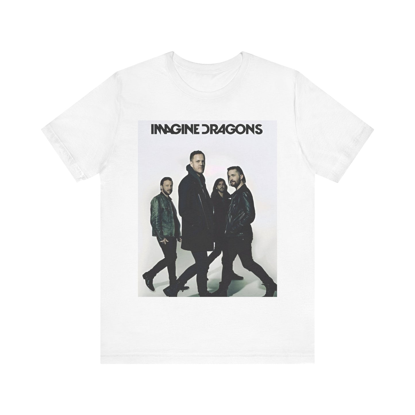 A black graphic t-shirt featuring a melodic indie rock graphic of Imagine Dragons.