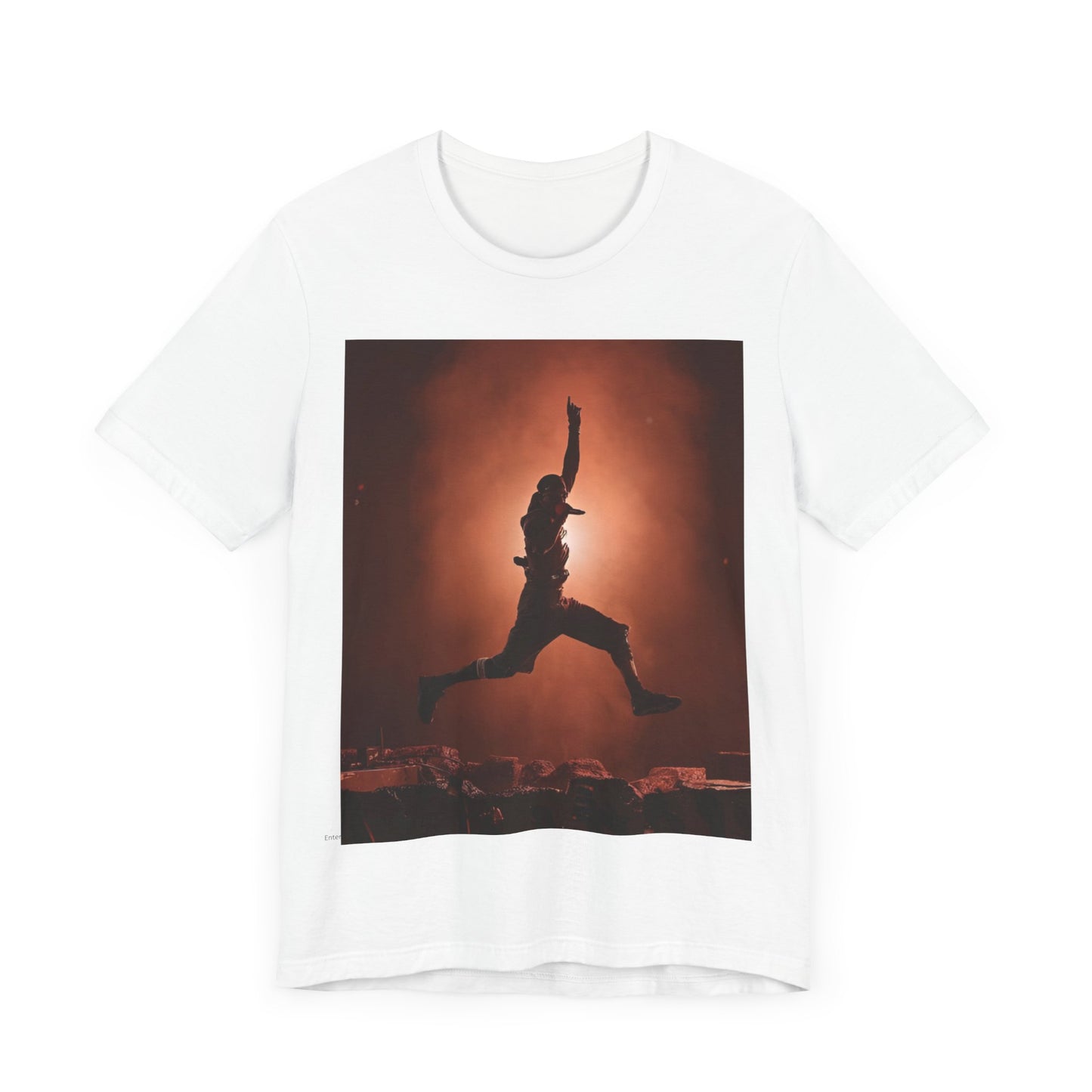 A black graphic t-shirt featuring an authentic Houston rapper graphic of Travis Scott.