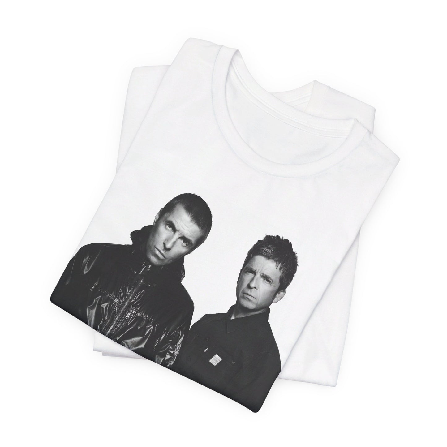 A black graphic t-shirt featuring a graphic of Oasis, possibly suggesting a reunion.