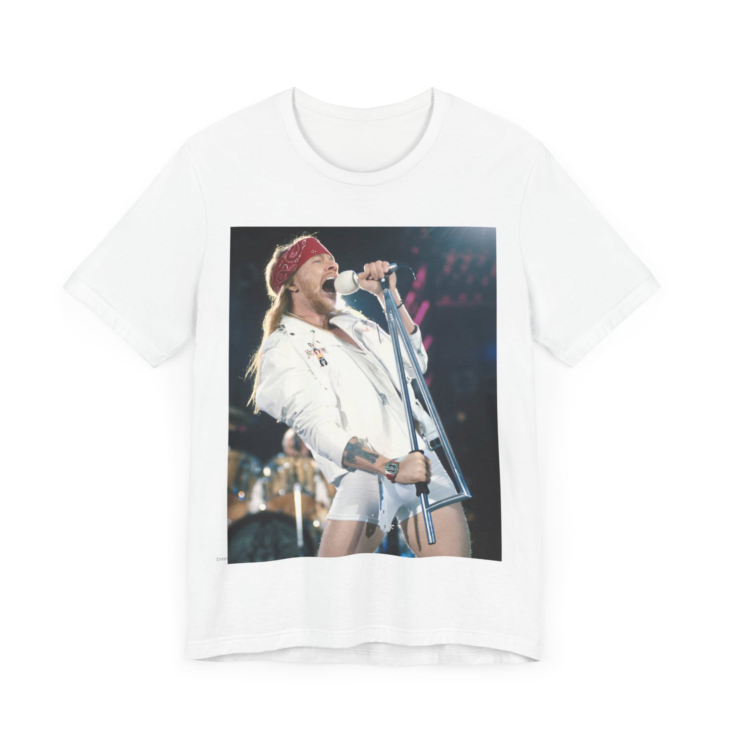 A black graphic t-shirt featuring a graphic related to Guns N' Roses' 'November Rain' song or era.