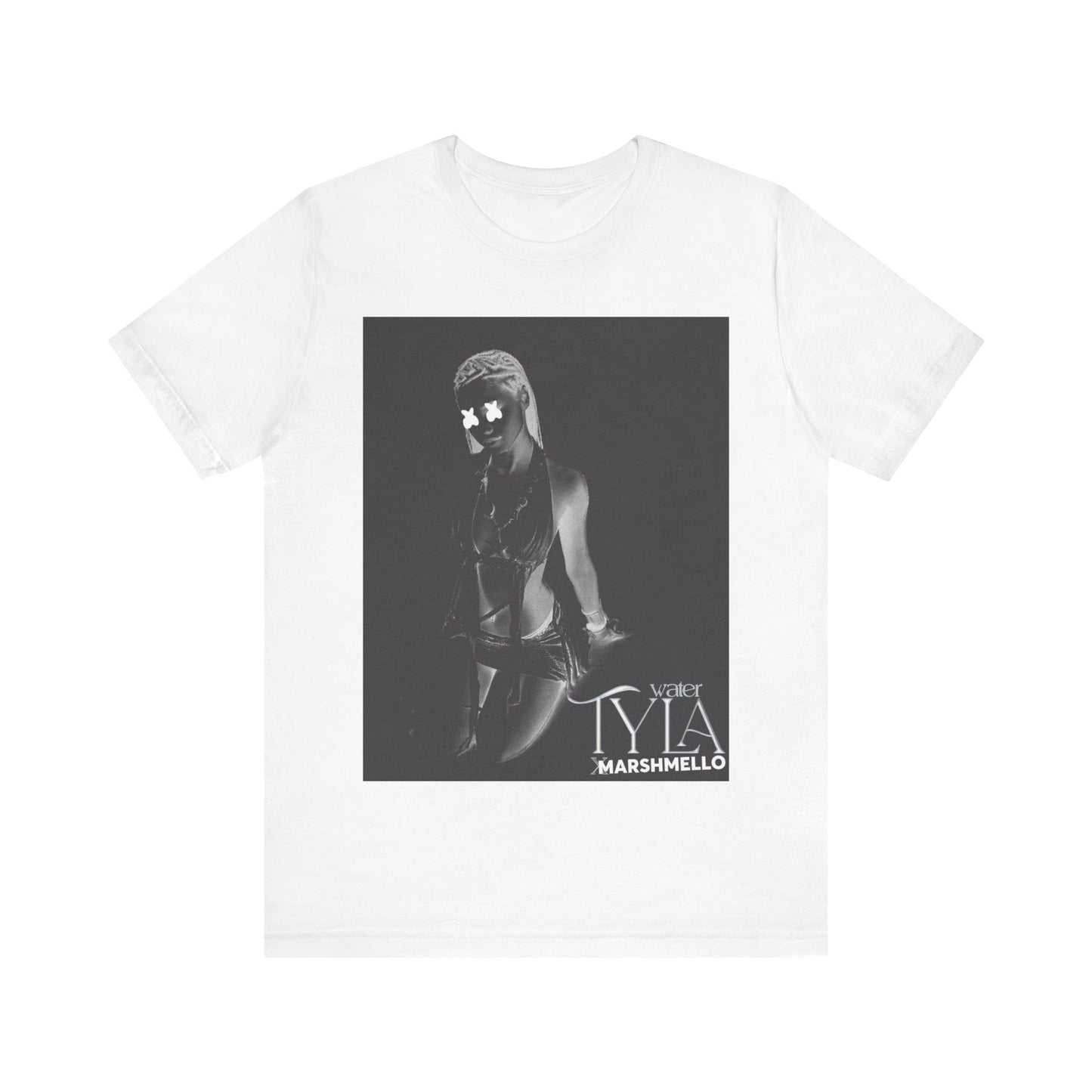 A black graphic t-shirt featuring a vintage amapiano icon graphic of Tyla.