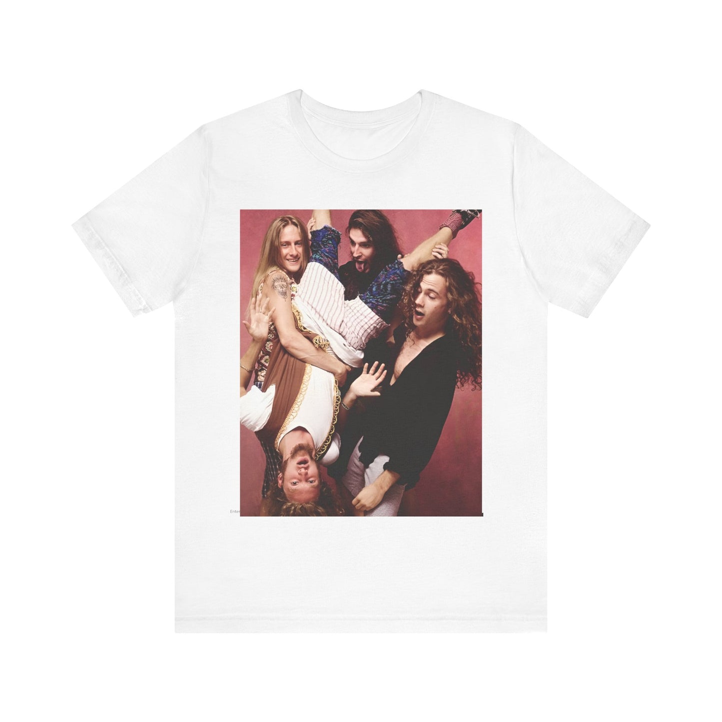 A black graphic t-shirt featuring a humorous or candid photo/illustration of Alice In Chains band members from the 90s alt-rock era.