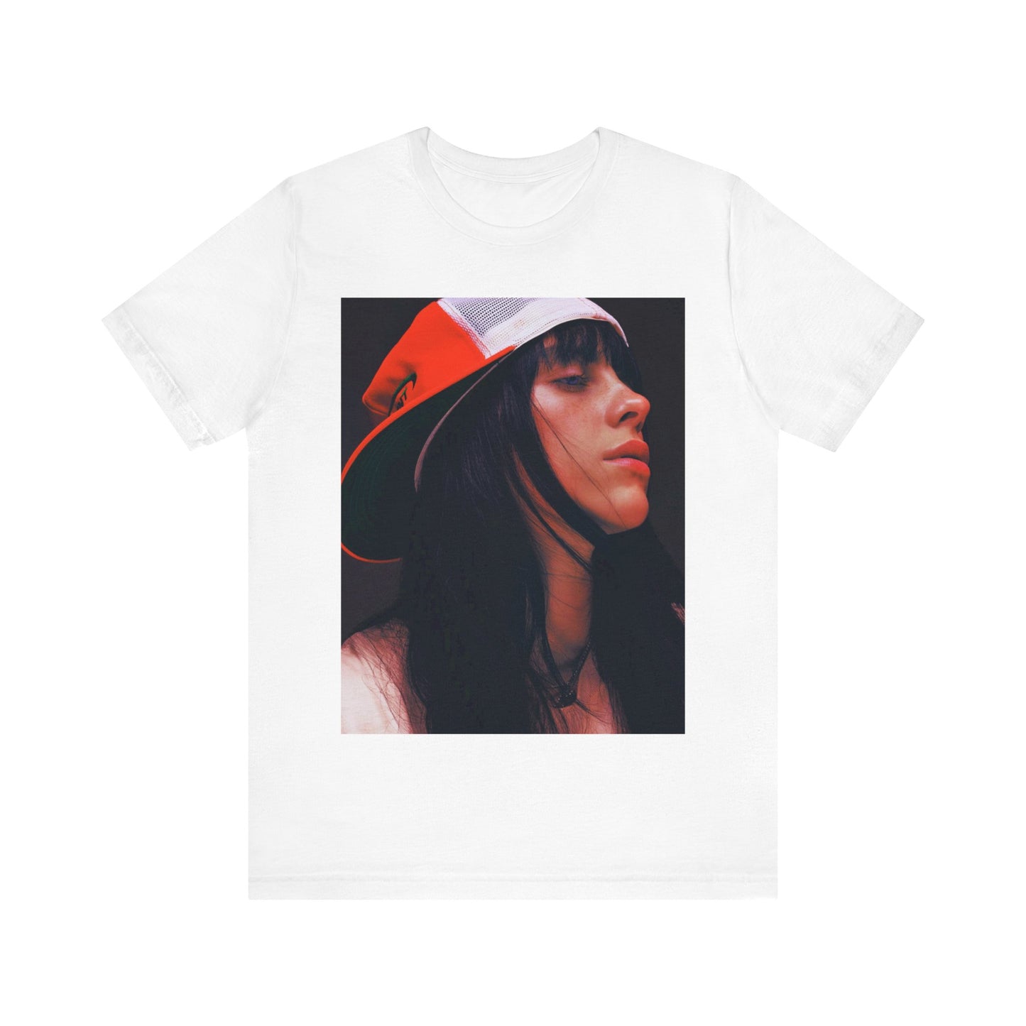 A graphic t-shirt featuring the name 'Billie Eilish' in a raw, urban street-style font.