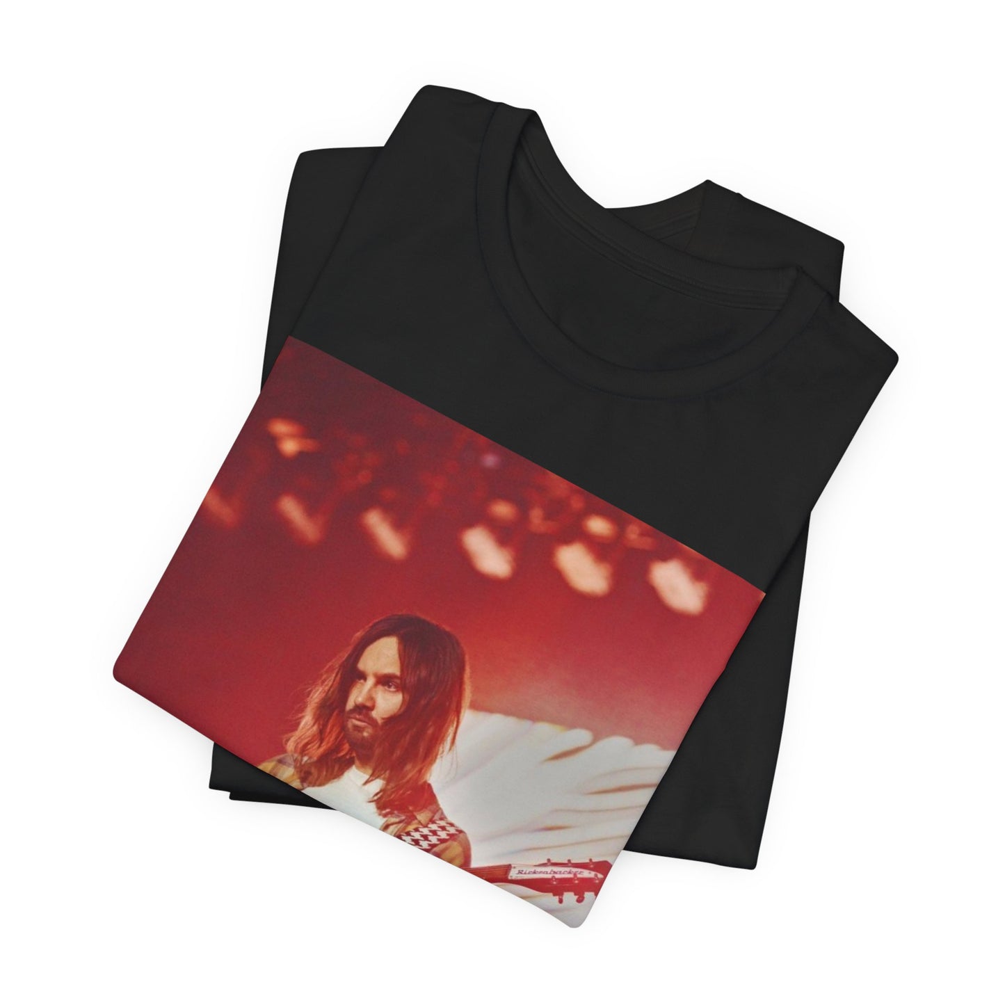 A black graphic t-shirt featuring a cool psychedelic journey graphic of Tame Impala.