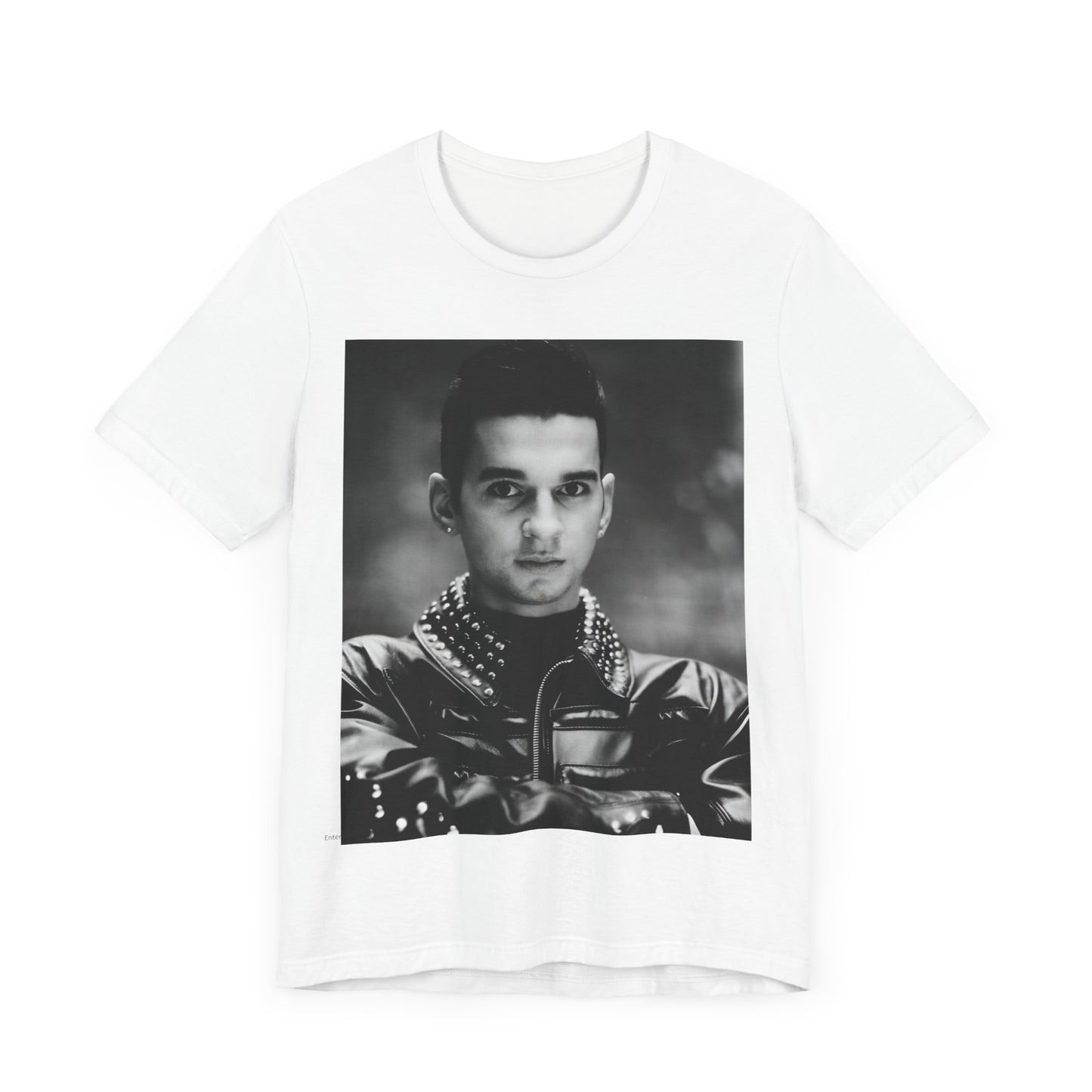 A black graphic t-shirt featuring a vintage 80s graphic of Dave Gahan from Depeche Mode.
