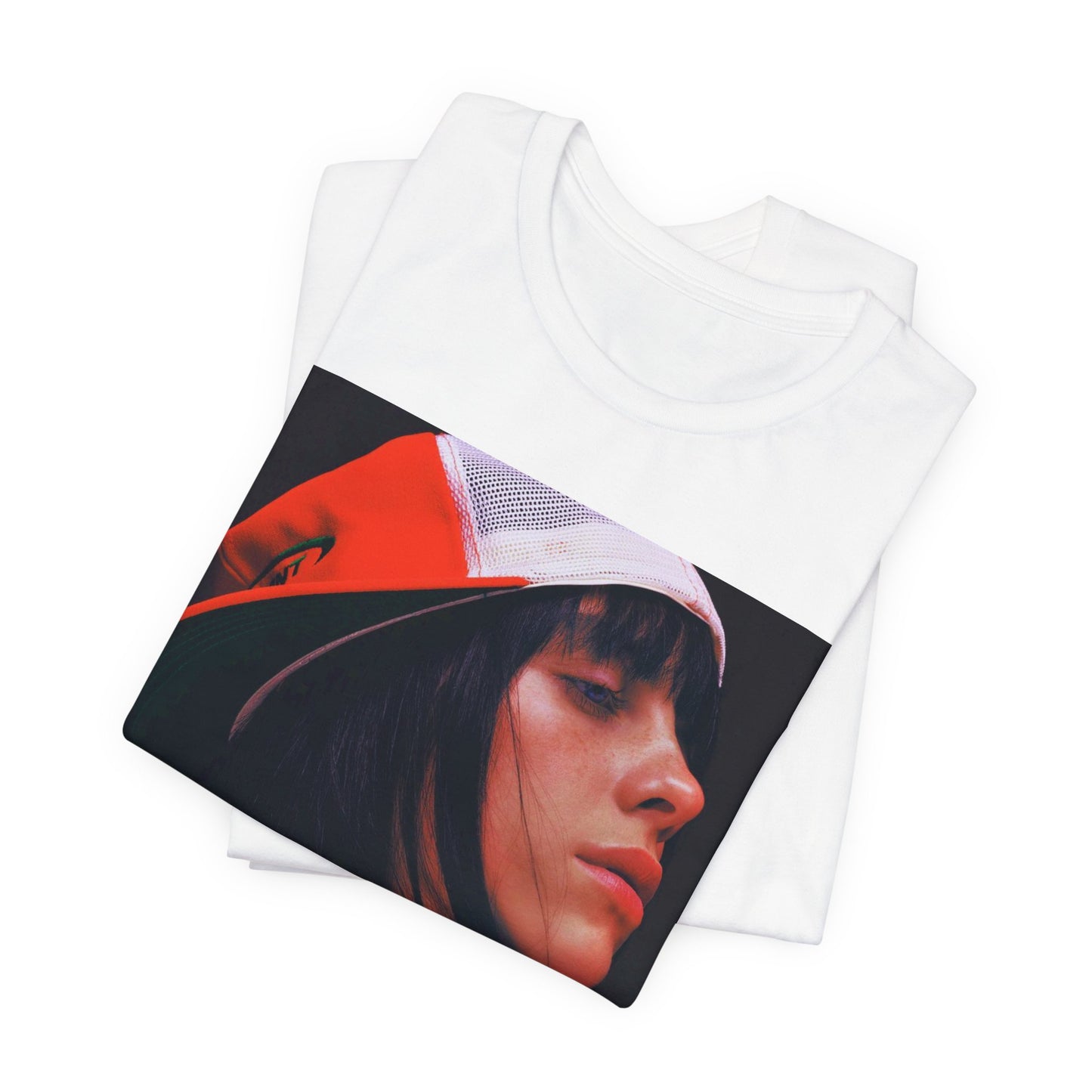 A graphic t-shirt featuring the name 'Billie Eilish' in a raw, urban street-style font.