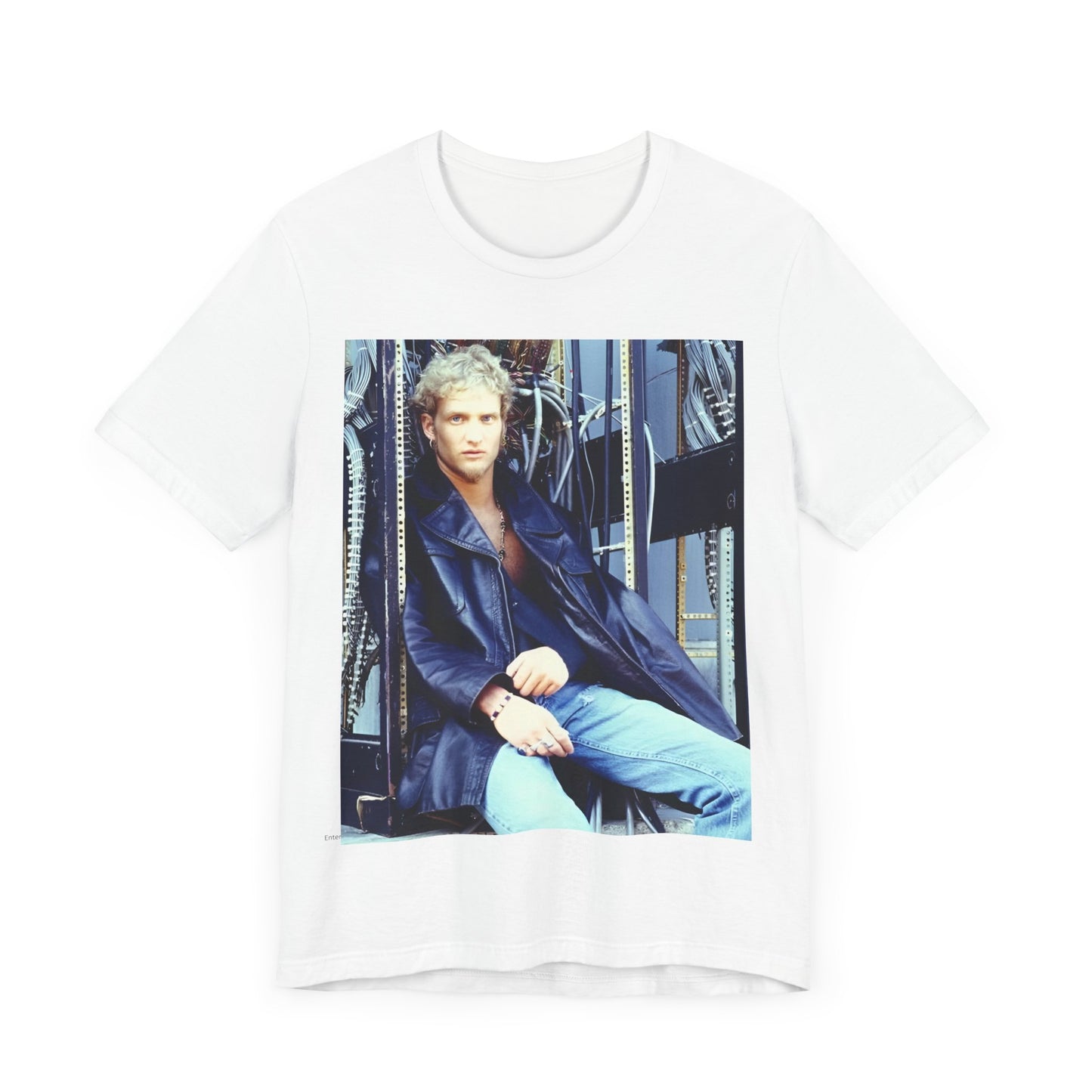 A black graphic t-shirt featuring a 90s-style graphic of Layne Staley from Alice In Chains, possibly a portrait or performance image.