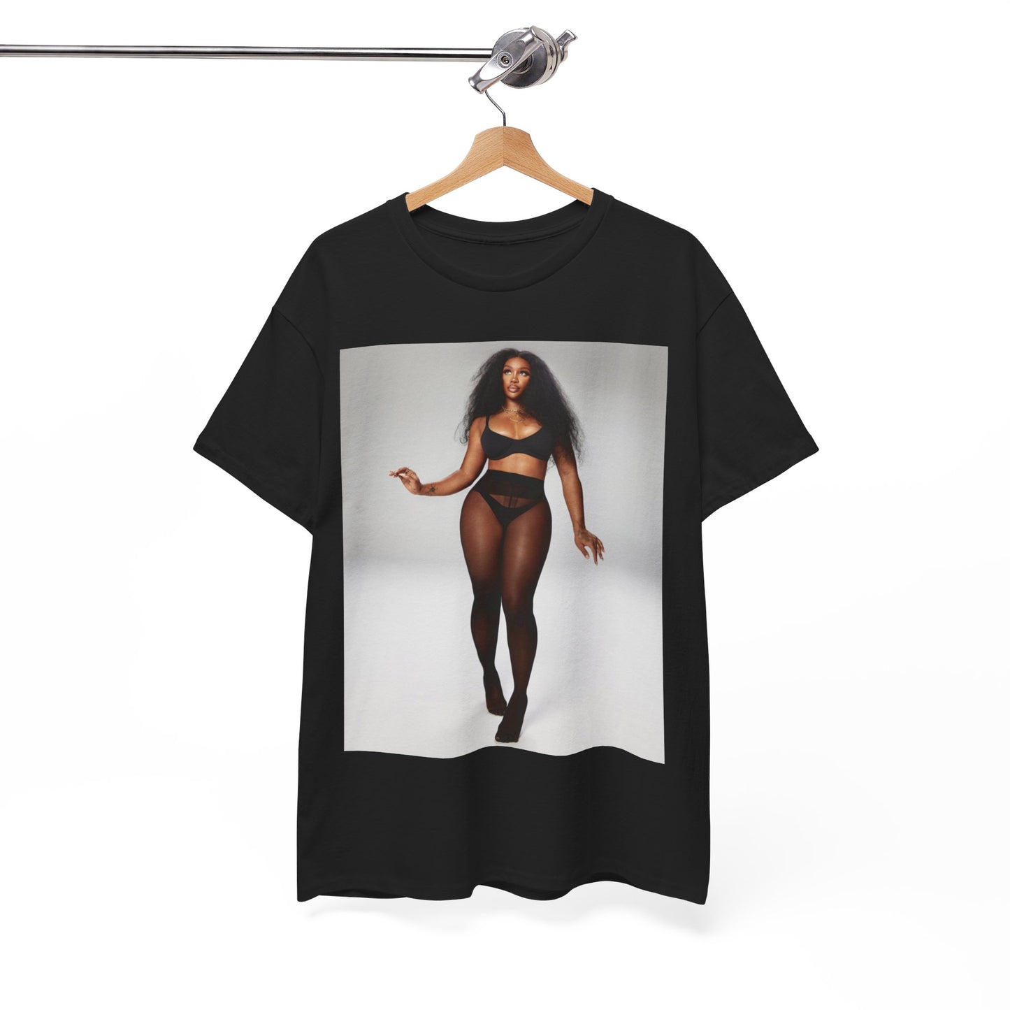 A black graphic t-shirt featuring a graphic related to SZA's 'Good Days' song or era.