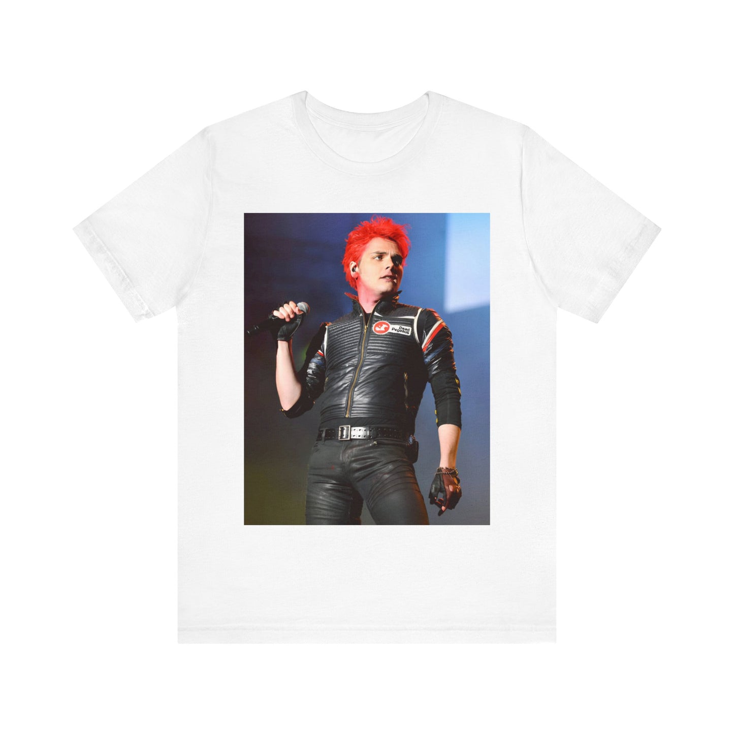A black graphic t-shirt featuring a graphic related to My Chemical Romance's emo revival era.