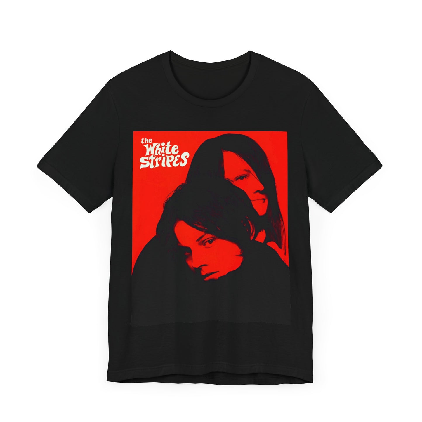 A black graphic t-shirt featuring a graphic related to The White Stripes' 'Icky Thump' album era.