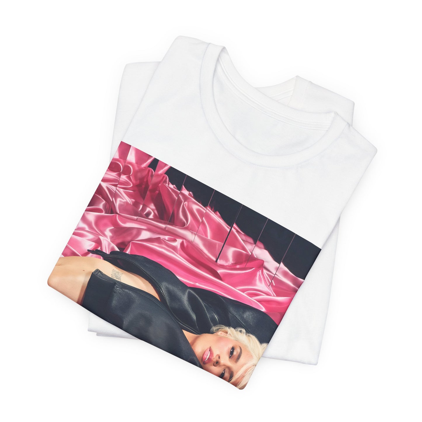 A black graphic t-shirt featuring a vintage aesthetic graphic related to Karol G's 'Tusa' era.