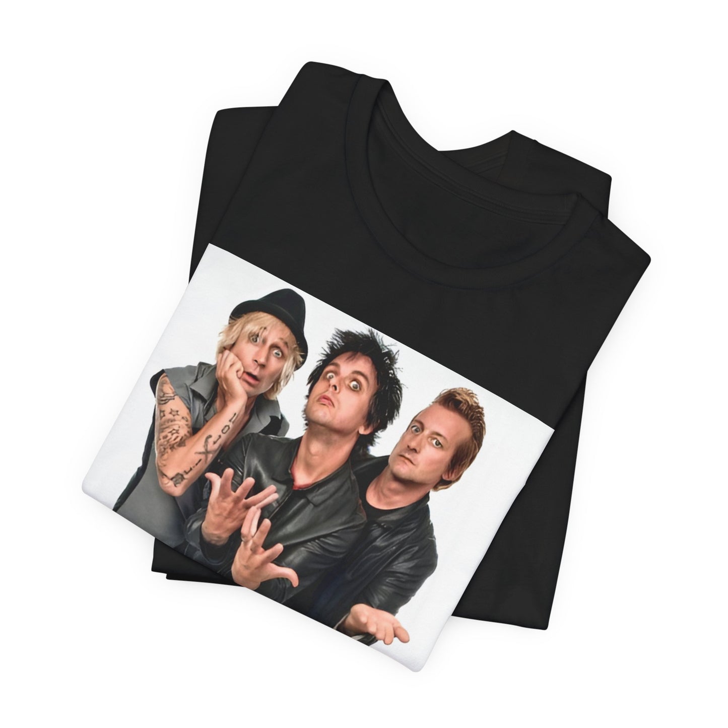 A black graphic t-shirt featuring a retro graphic related to Green Day's 'Dookie' album era.