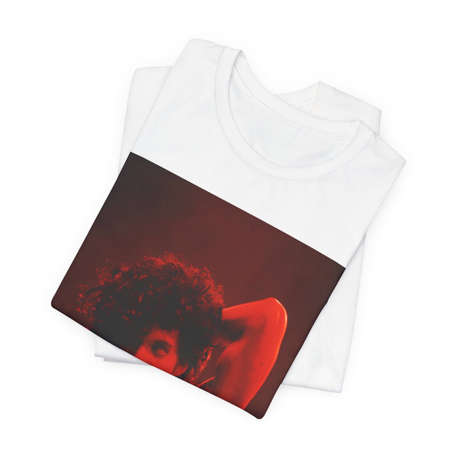 A black graphic t-shirt featuring a concert pop fan graphic of Prince.