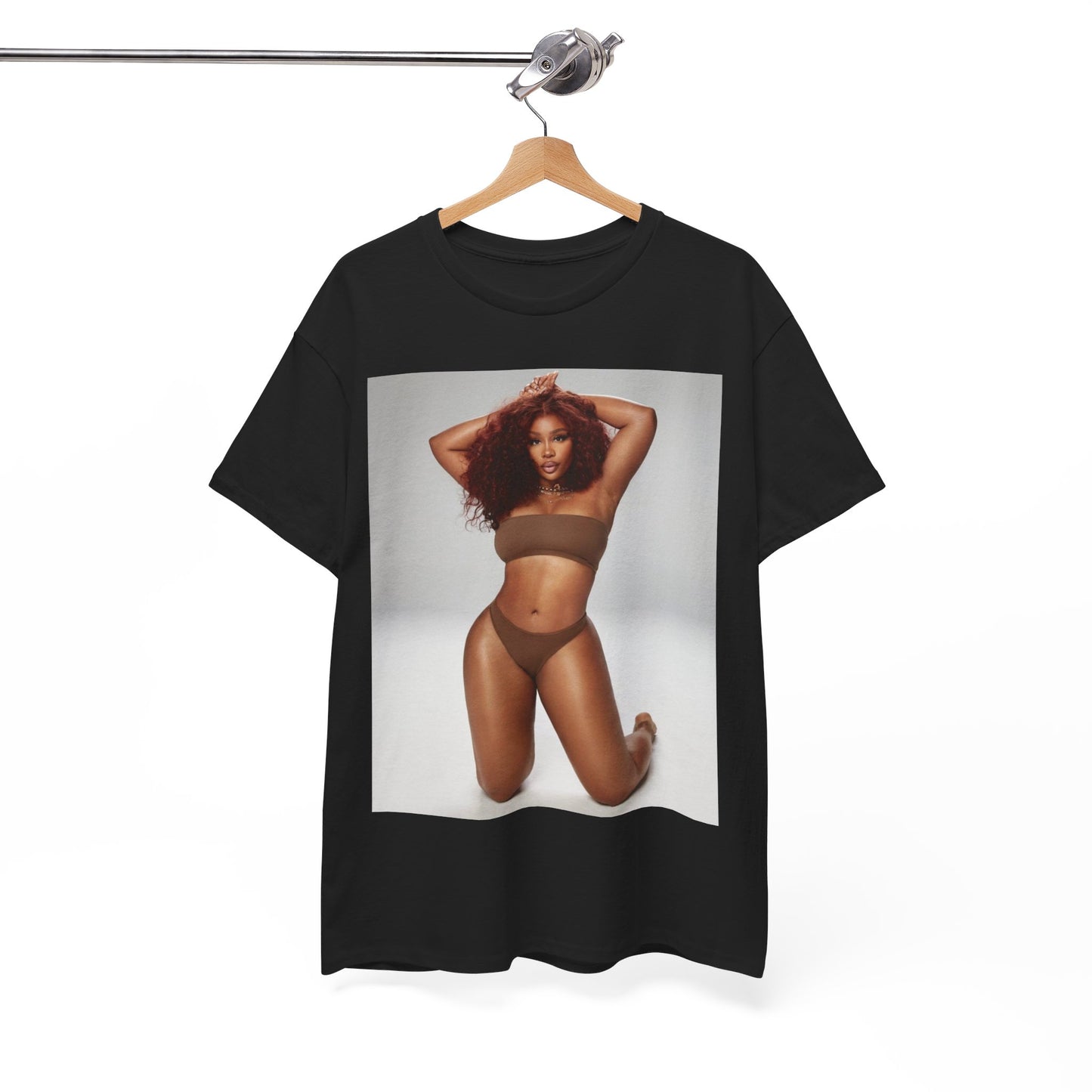 A black graphic t-shirt featuring a boxy graphic related to SZA's 'Ctrl' album era.