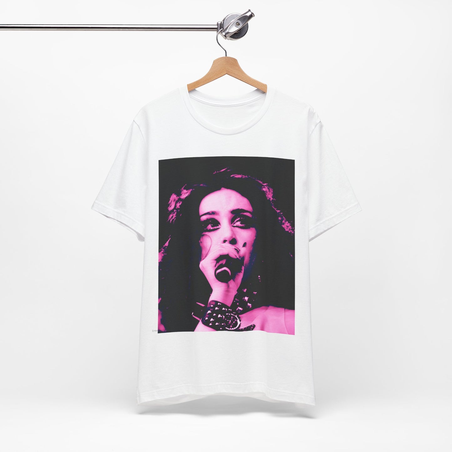 A black graphic t-shirt featuring a graphic related to Chappell Roan's song "Good Luck, Babe!".