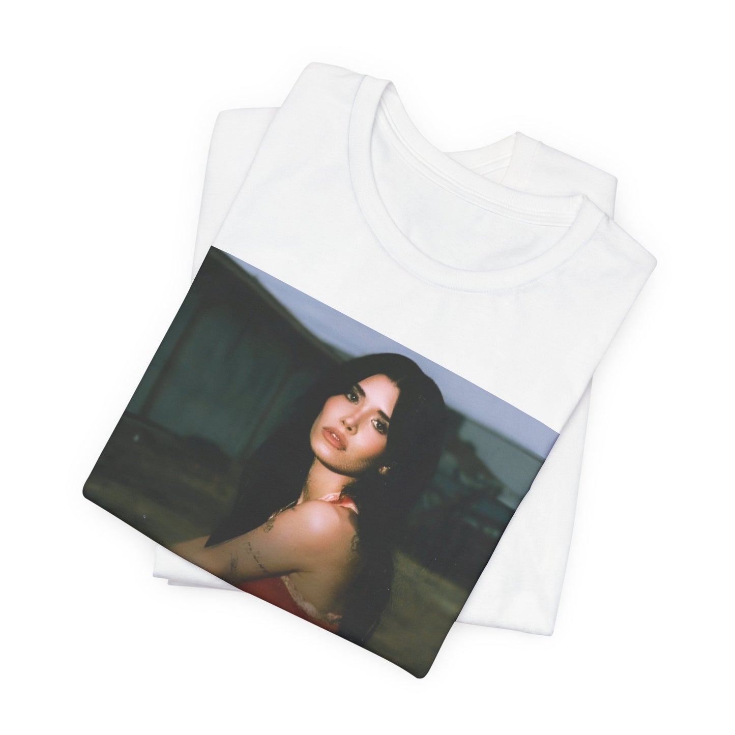 A black graphic t-shirt featuring a cool emo graphic of Nessa Barrett.