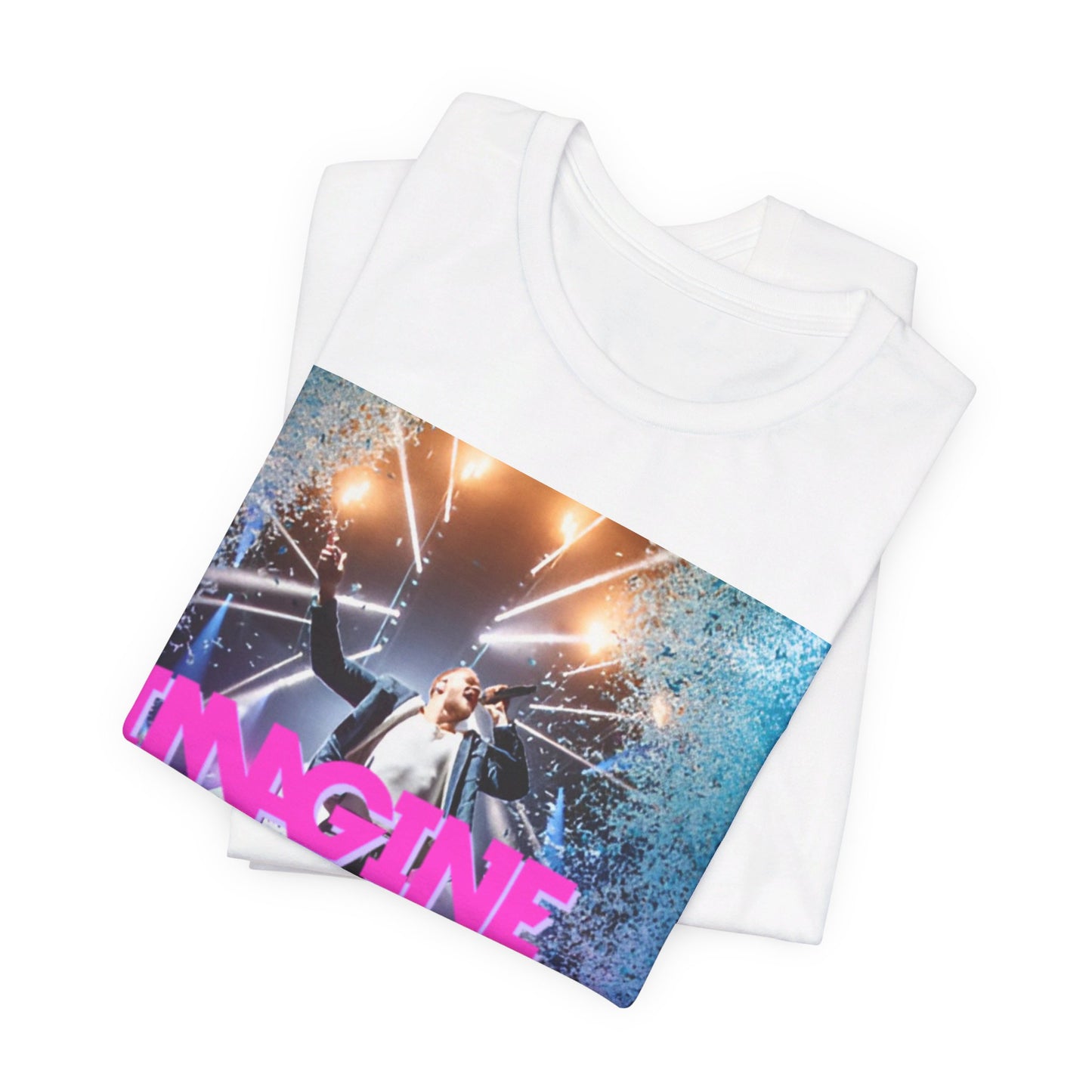 A black graphic t-shirt featuring a tour concert graphic of Imagine Dragons.