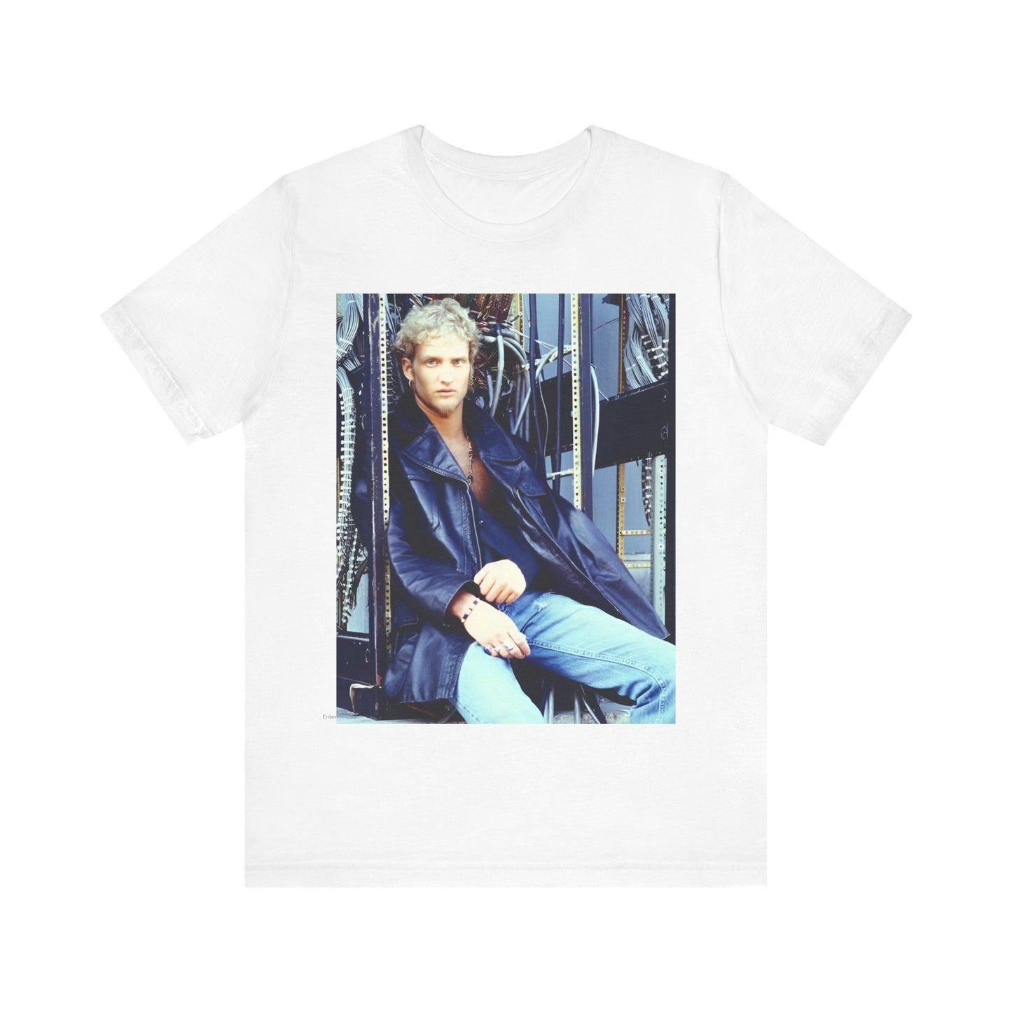 A black graphic t-shirt featuring a 90s-style graphic of Layne Staley from Alice In Chains, possibly a portrait or performance image.