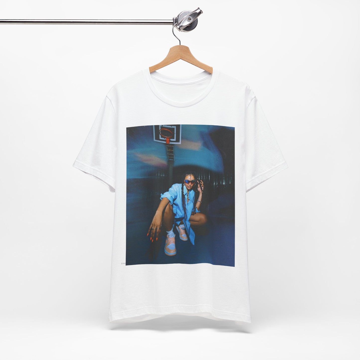 A black graphic t-shirt featuring an indie R&B streetwear graphic of Tinashe.