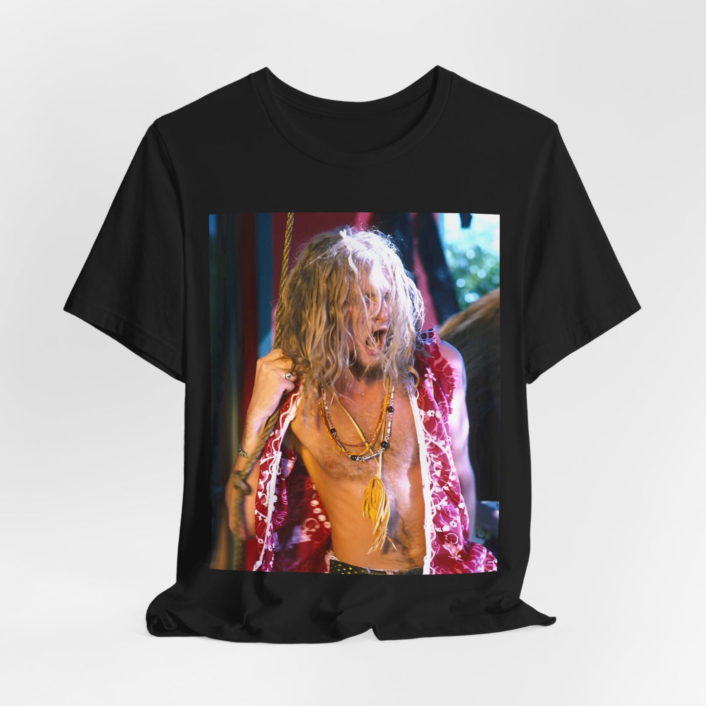 A black graphic t-shirt featuring a dynamic and 'wild' tour graphic of Alice In Chains from the 1990s, depicting chaotic live energy.
