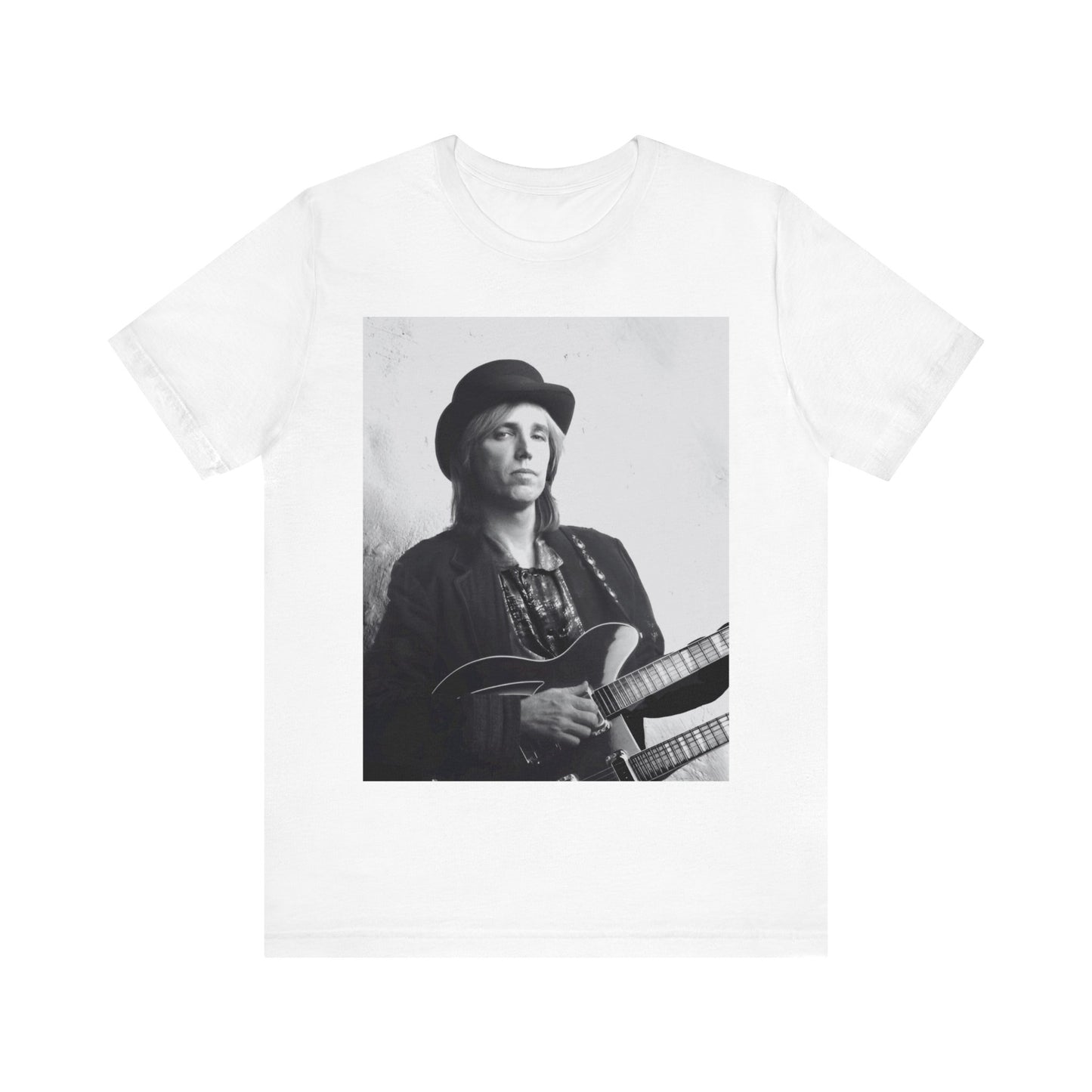 A black graphic t-shirt featuring a graphic related to Tom Petty's 'Wildflowers' album era.