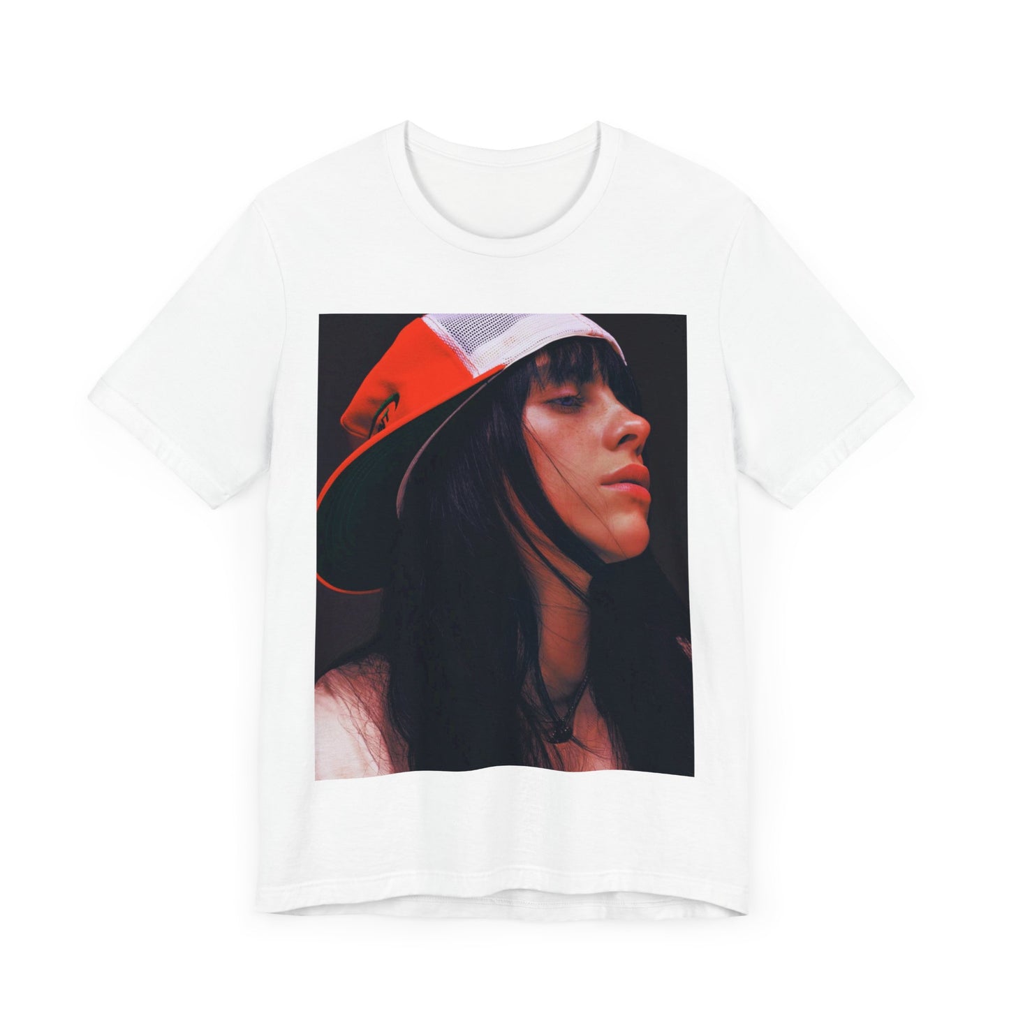 A graphic t-shirt featuring the name 'Billie Eilish' in a raw, urban street-style font.