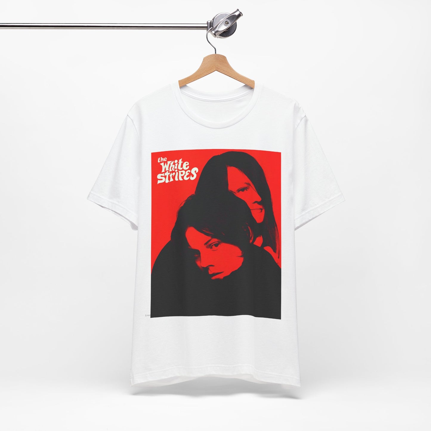 A black graphic t-shirt featuring a graphic related to The White Stripes' 'Icky Thump' album era.