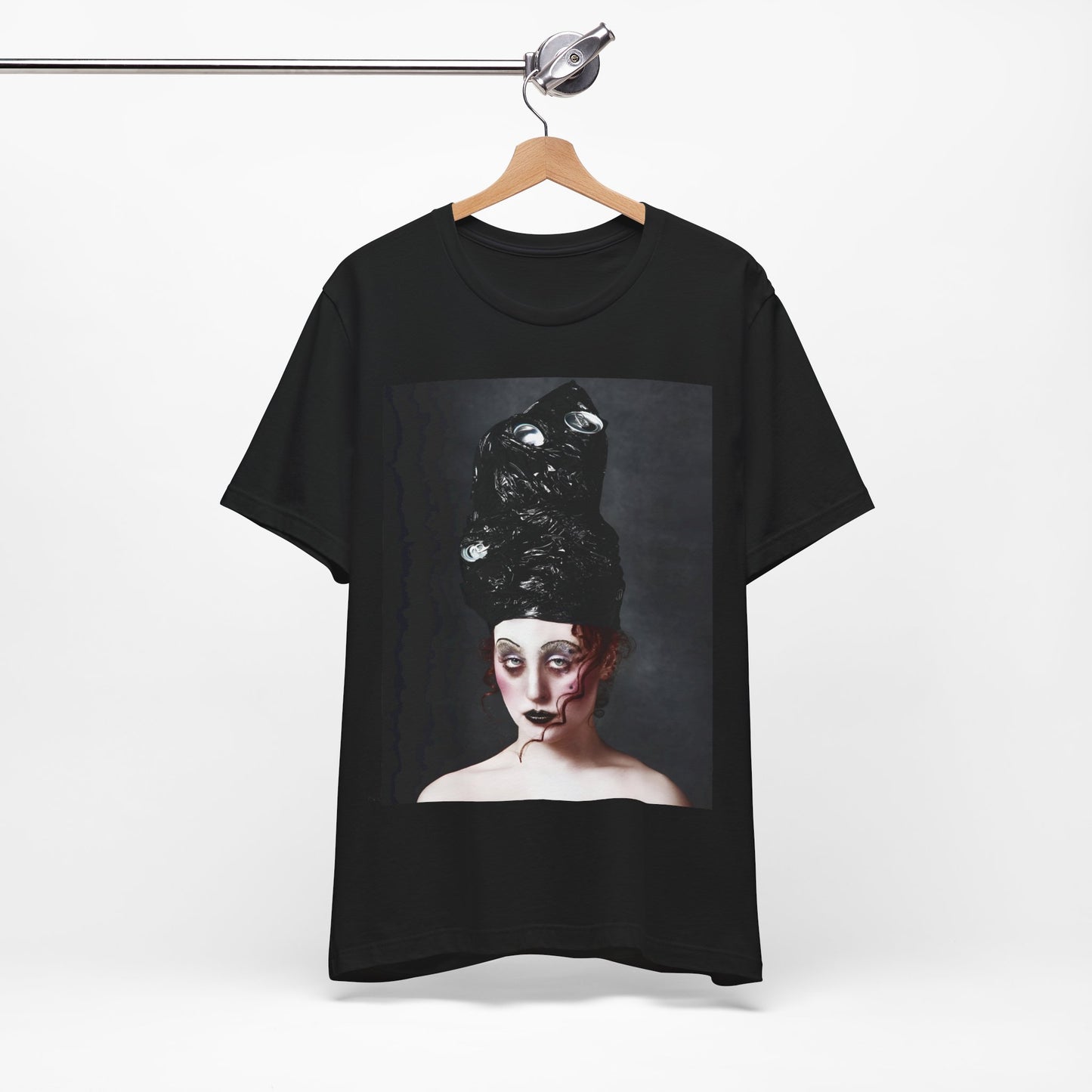 A black graphic t-shirt featuring a vintage graphic of Chappell Roan as a drag pop icon.