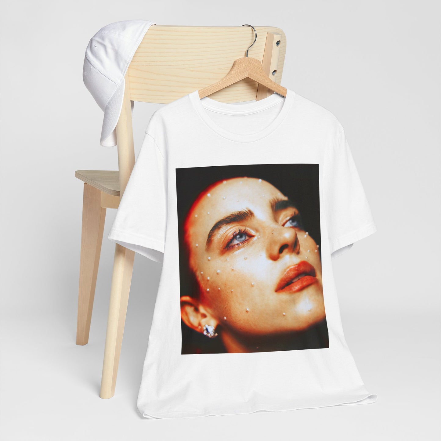 A collage-style graphic t-shirt representing Billie Eilish as a multifaceted icon for Gen-Z.