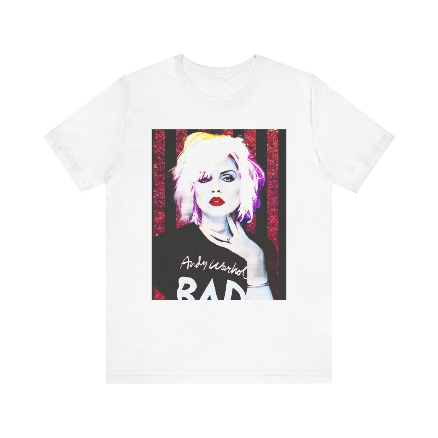 A black graphic t-shirt featuring a graphic of Blondie with an edgy street style aesthetic.