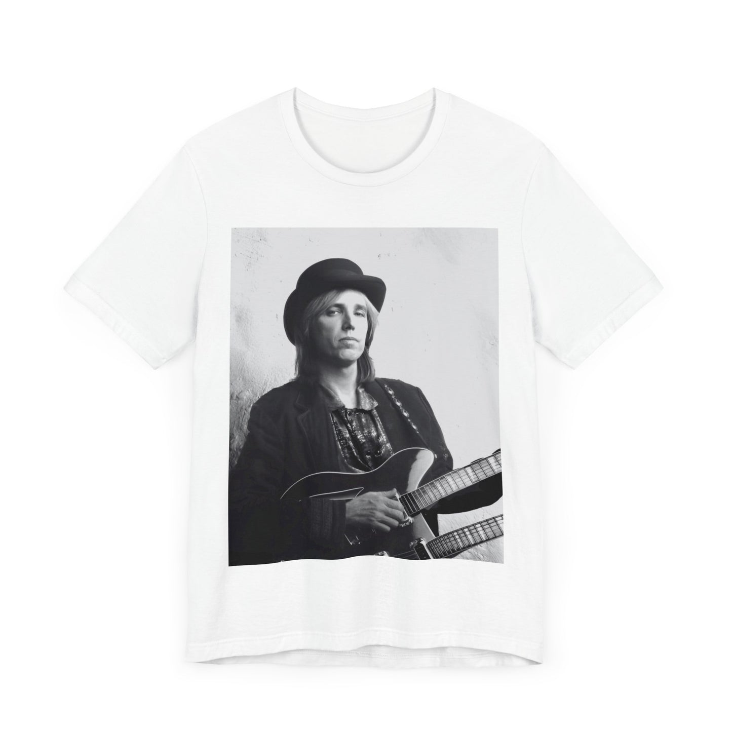 A black graphic t-shirt featuring a graphic related to Tom Petty's 'Wildflowers' album era.