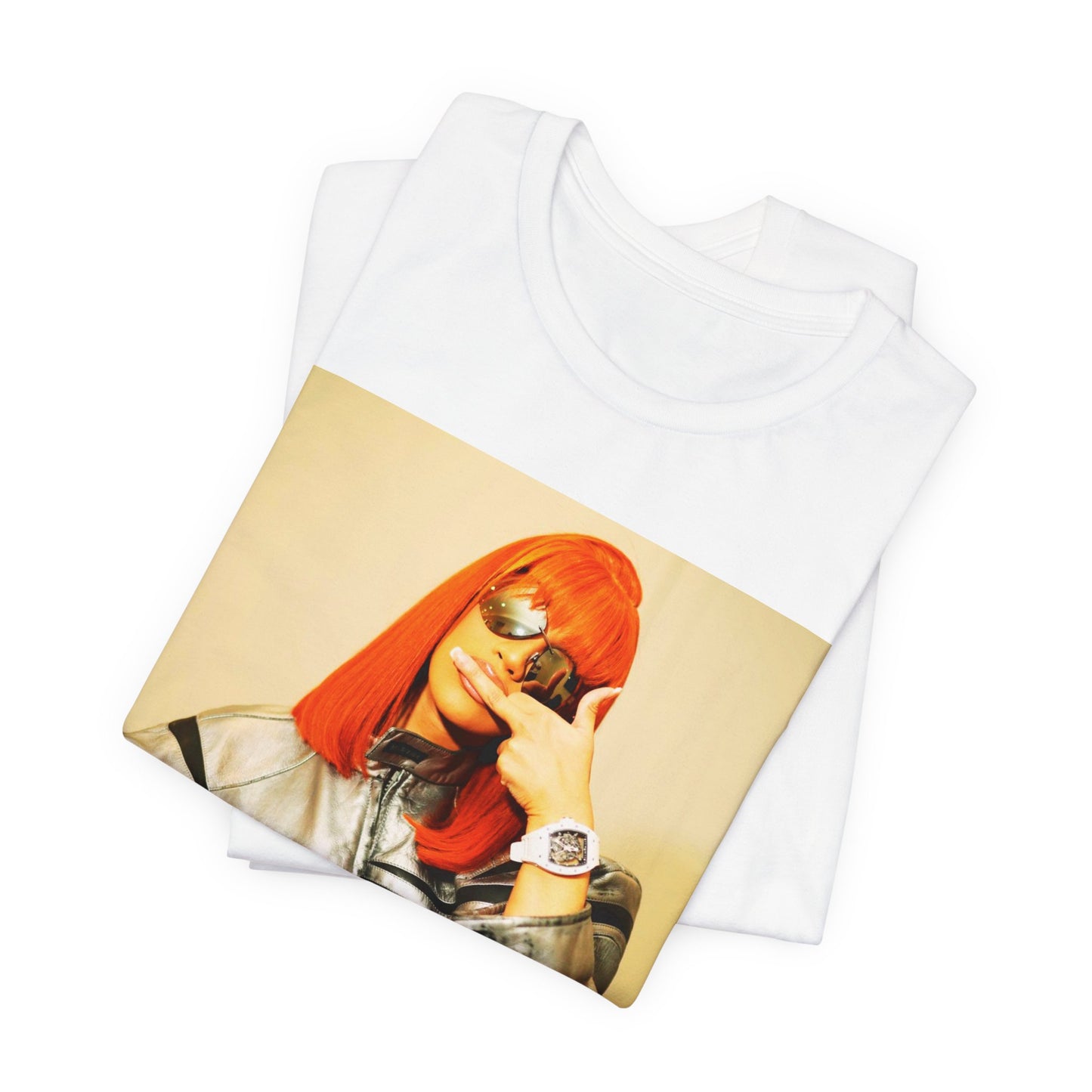 A black graphic t-shirt featuring a graphic of Cardi B in a signature pose.