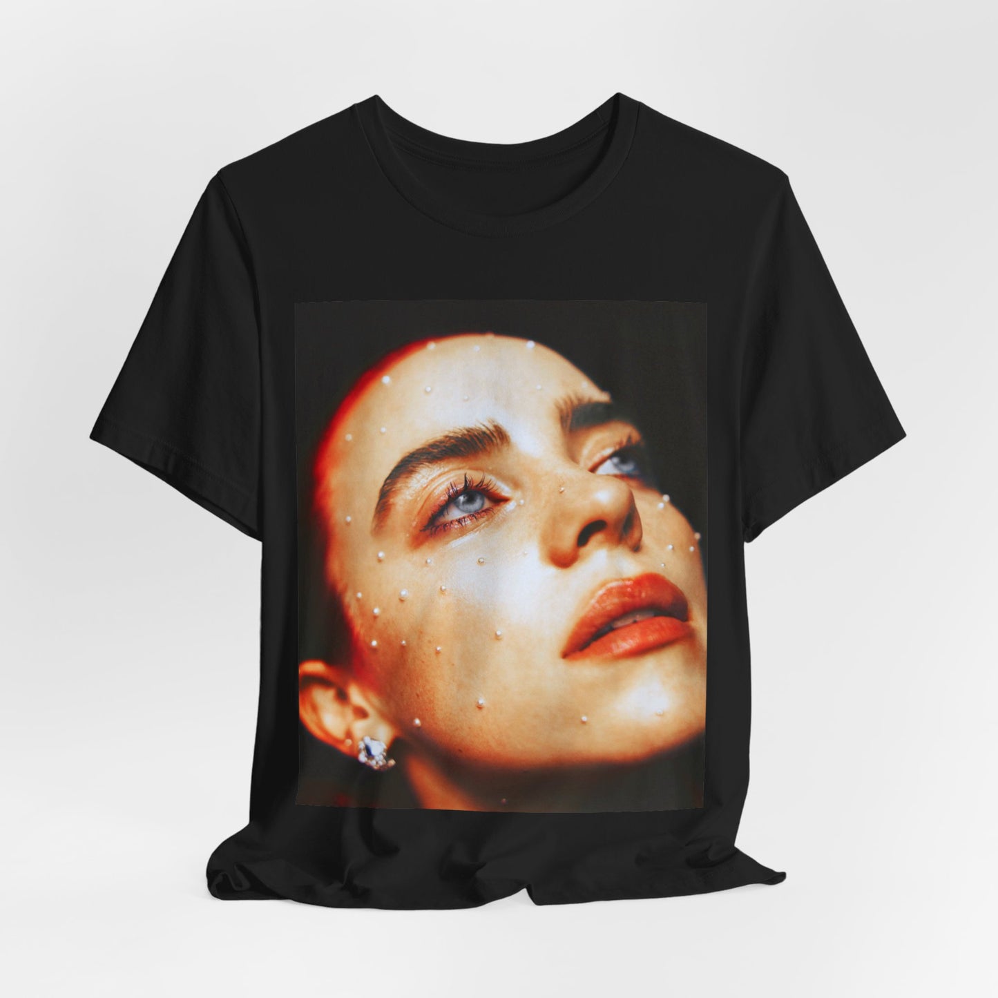 A collage-style graphic t-shirt representing Billie Eilish as a multifaceted icon for Gen-Z.