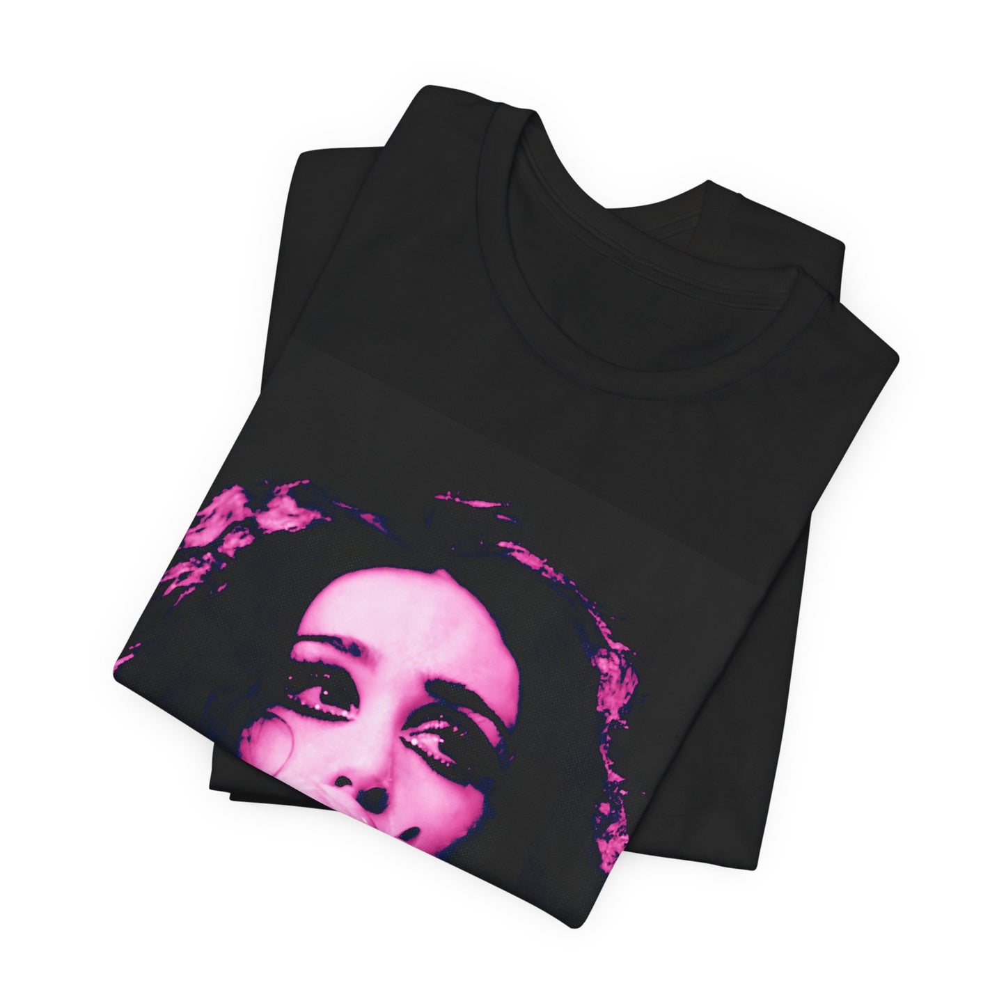 A black graphic t-shirt featuring a graphic related to Chappell Roan's song "Good Luck, Babe!".