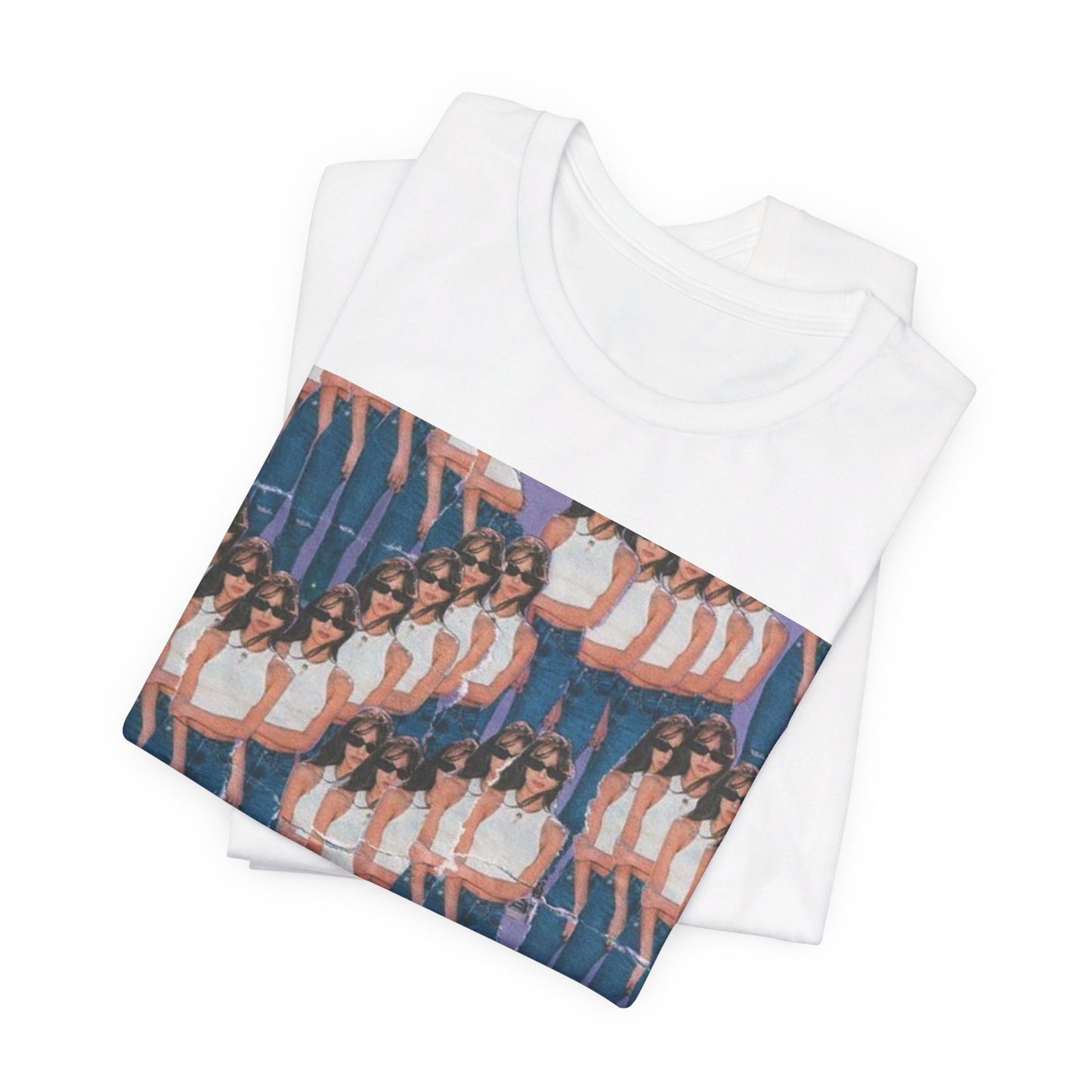 A black graphic t-shirt featuring an aesthetic graphic of Olivia Rodrigo.