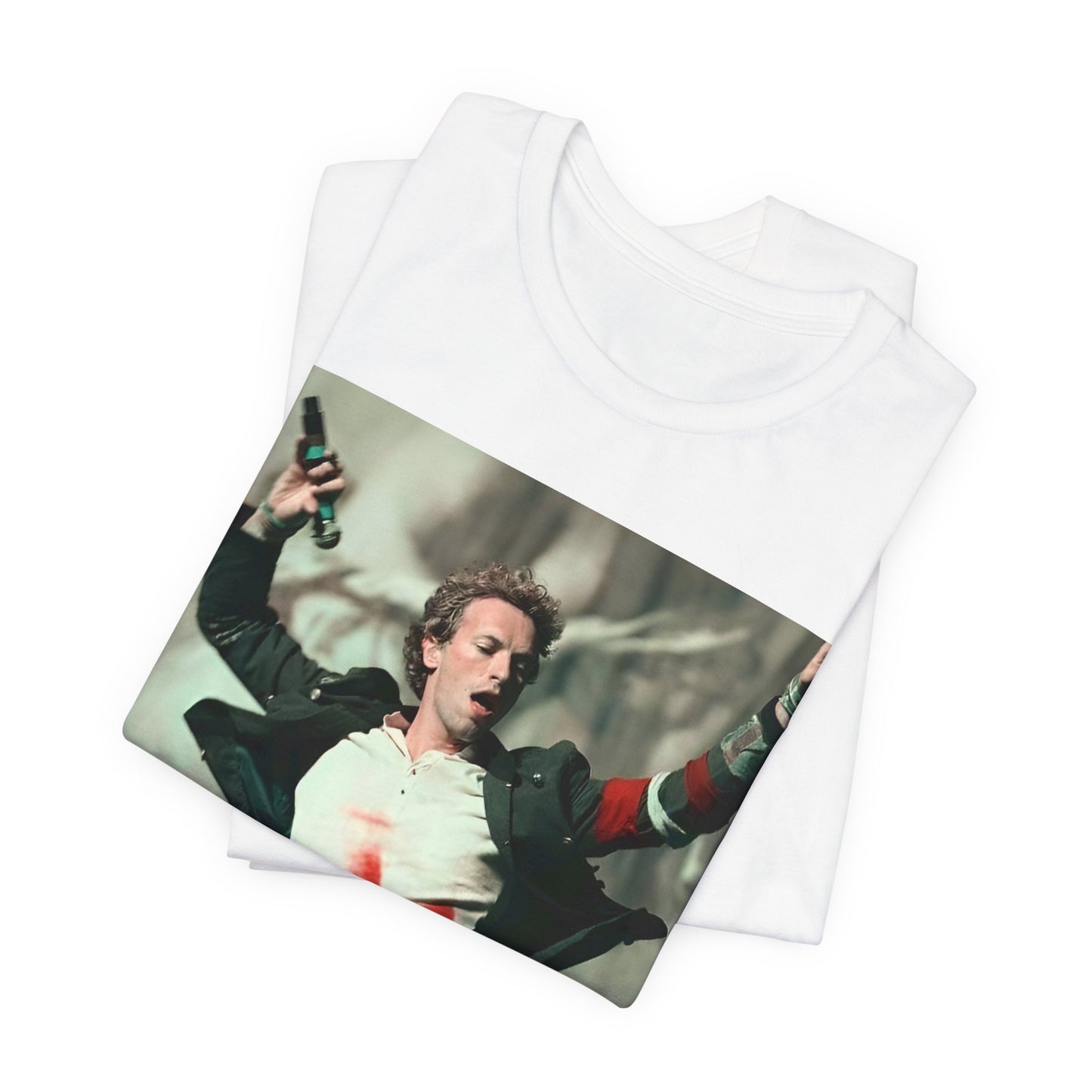 A black graphic t-shirt featuring the album cover art for Coldplay's 'Viva La Vida or Death and All His Friends'.