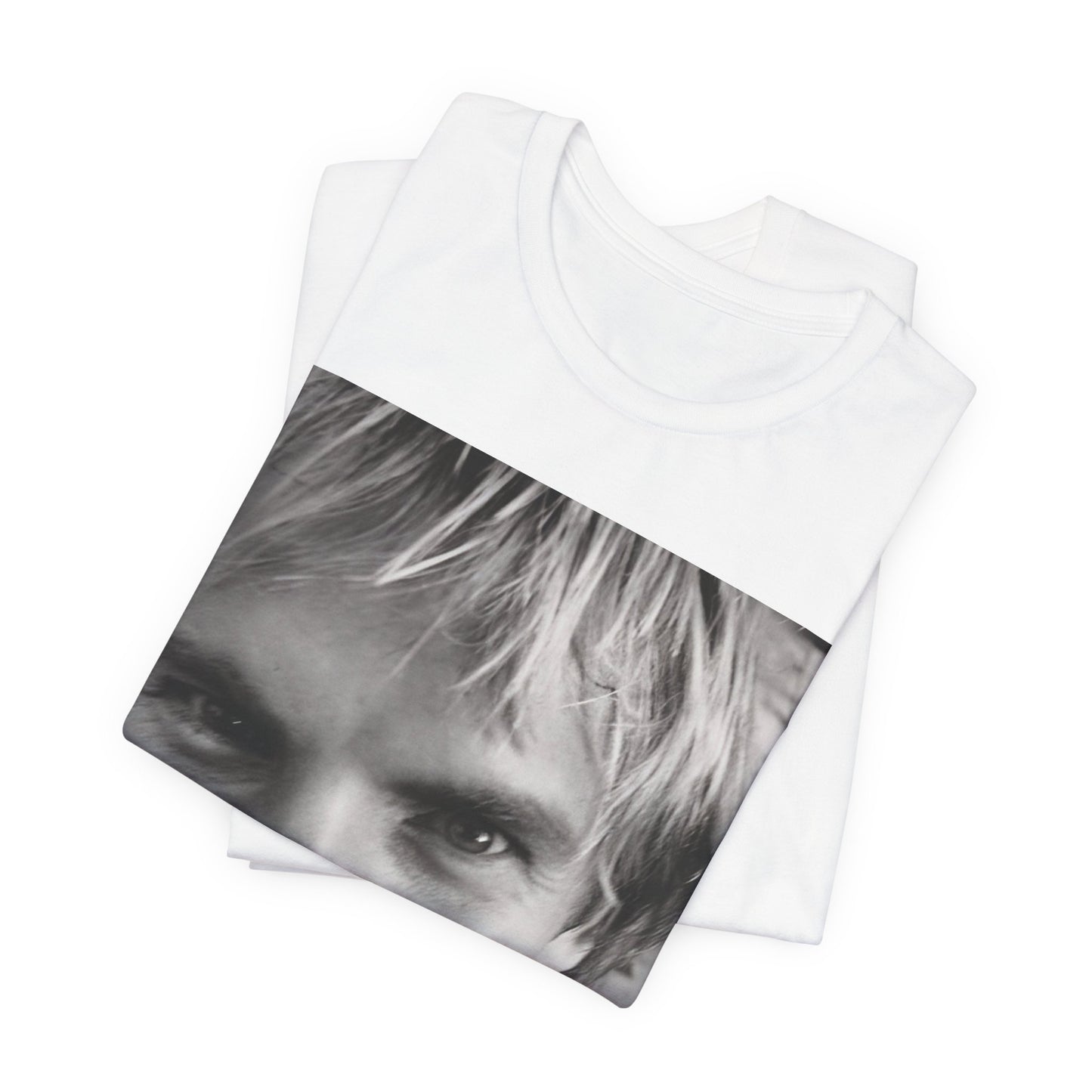 A black graphic t-shirt featuring a wild photo graphic of Sting.