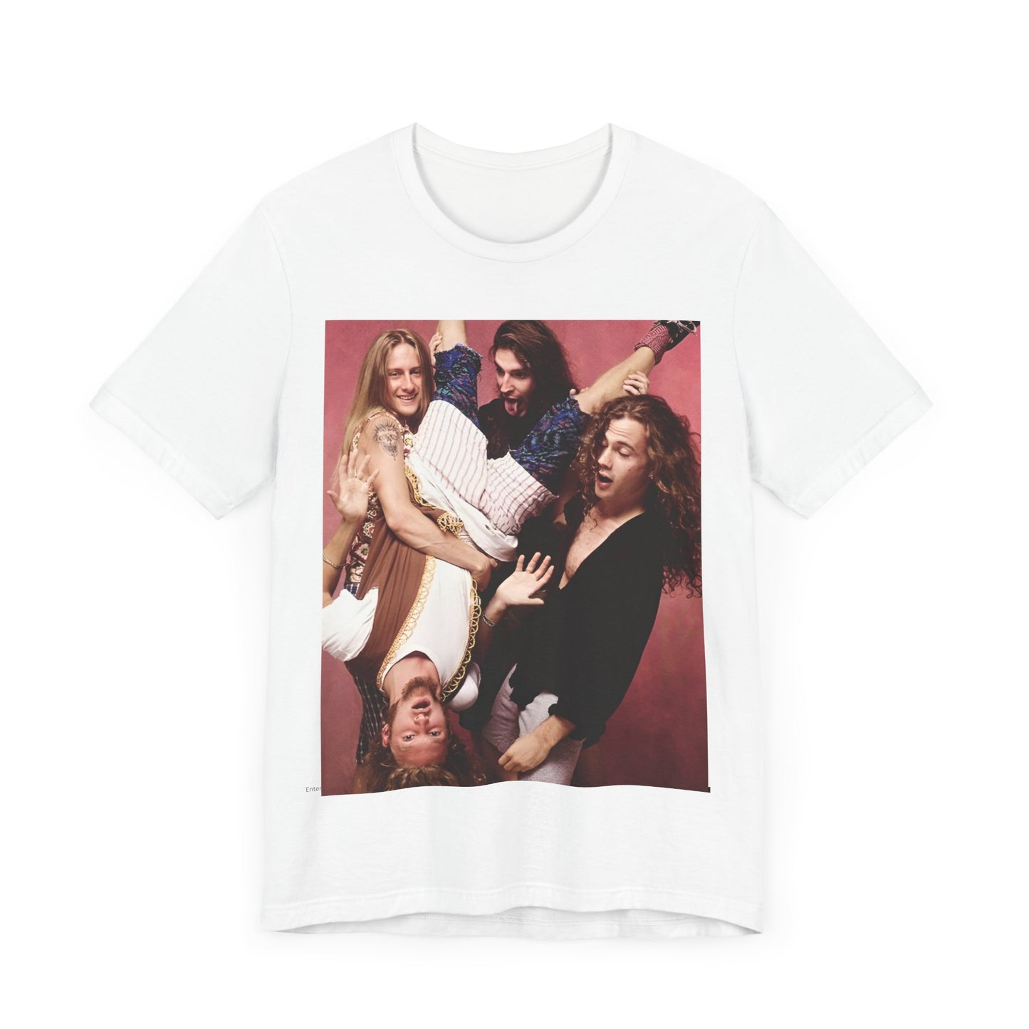 A black graphic t-shirt featuring a humorous or candid photo/illustration of Alice In Chains band members from the 90s alt-rock era.