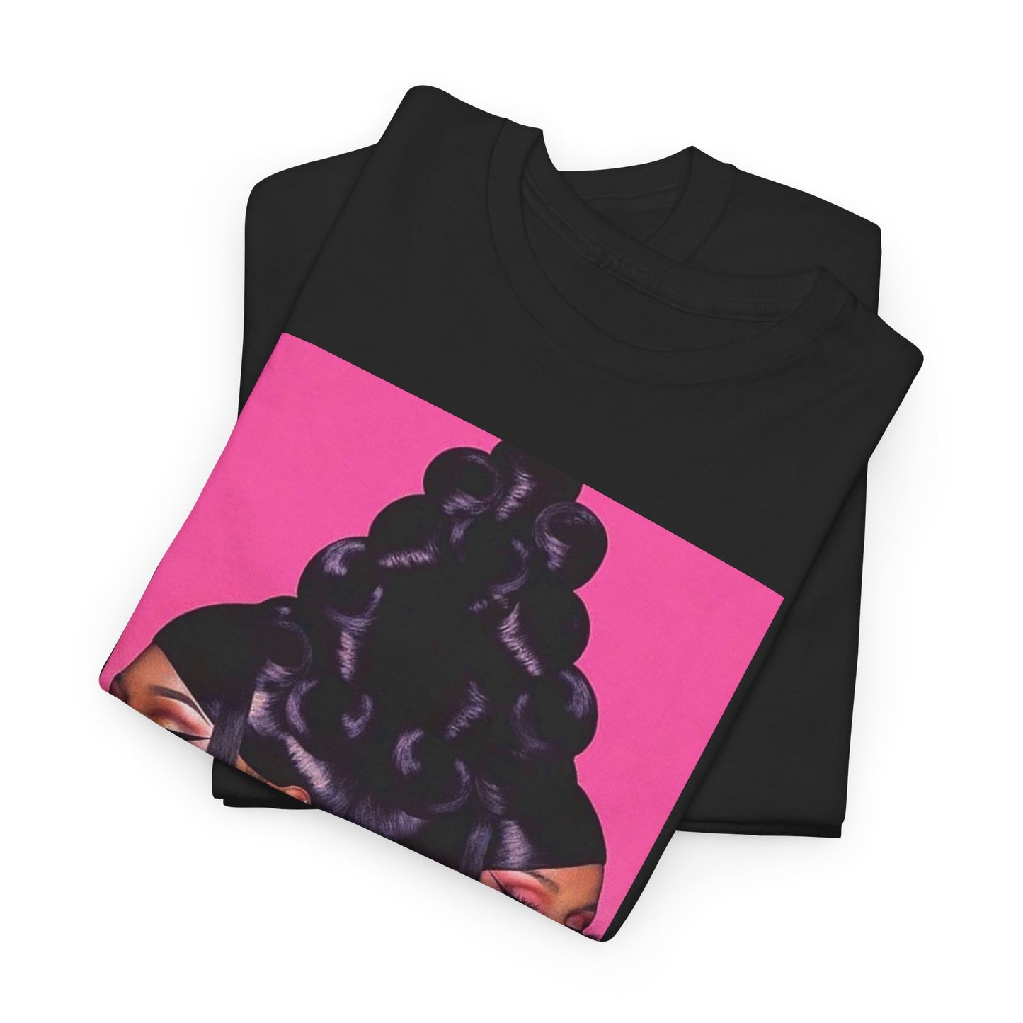 A black graphic t-shirt featuring a graphic of Megan Thee Stallion with rap vibes.
