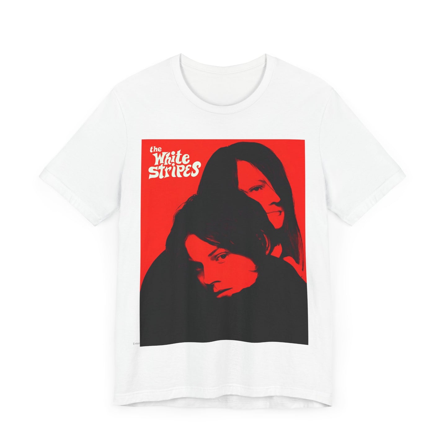 A black graphic t-shirt featuring a graphic related to The White Stripes' 'Icky Thump' album era.