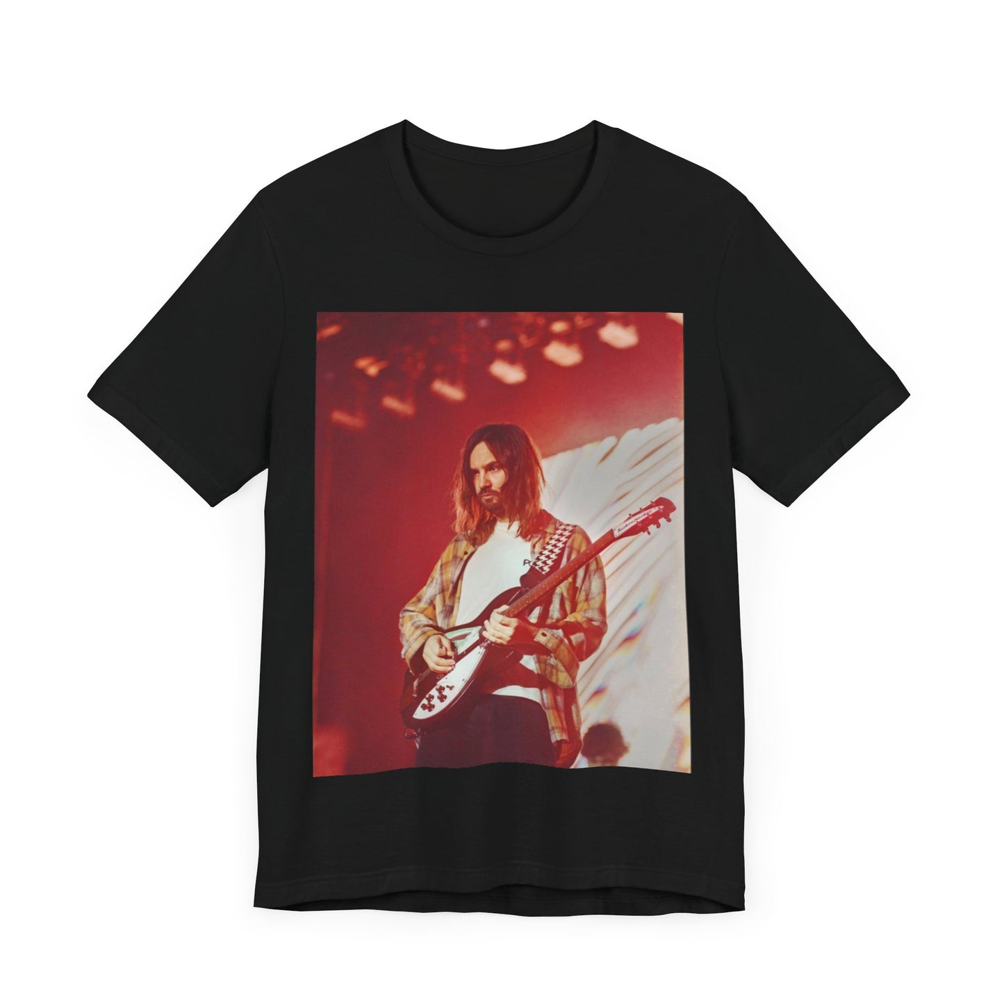 A black graphic t-shirt featuring a cool psychedelic journey graphic of Tame Impala.