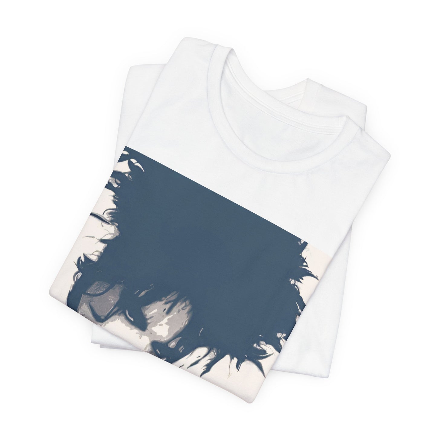 A black graphic t-shirt featuring a graphic related to The Cure's 'Boys Don't Cry' song or era.